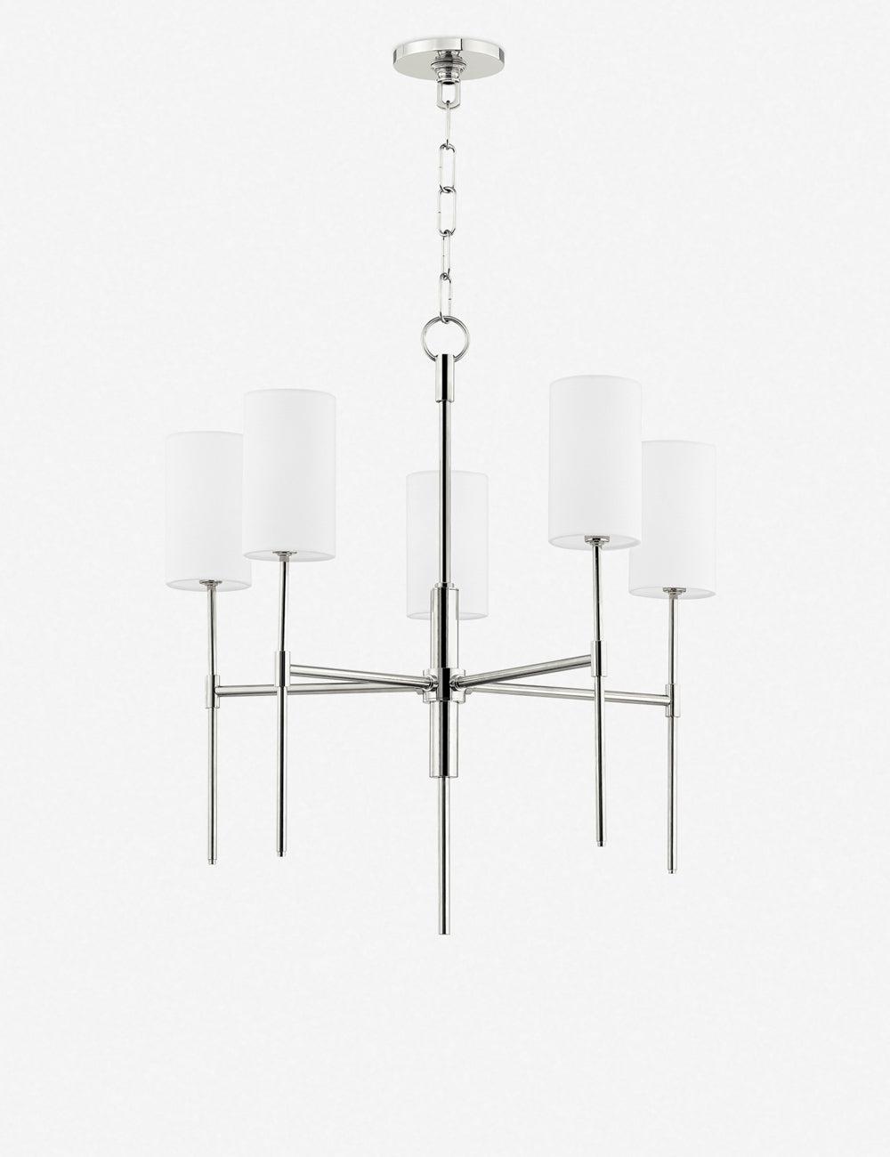 Jensine Chandelier - Polished Nickel / 5 Light