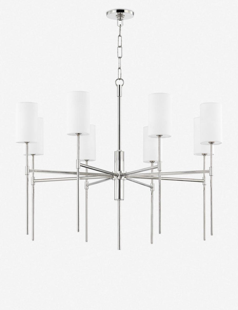 Jensine Chandelier - Polished Nickel / 8 Light