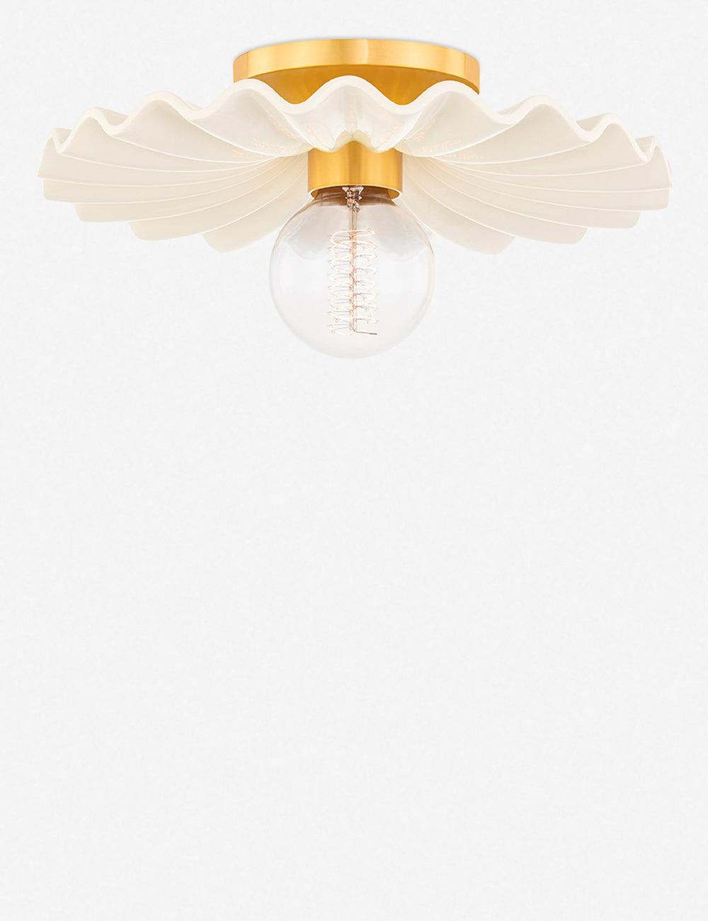 Madrona Sconce - White and Brass / 11.75"W
