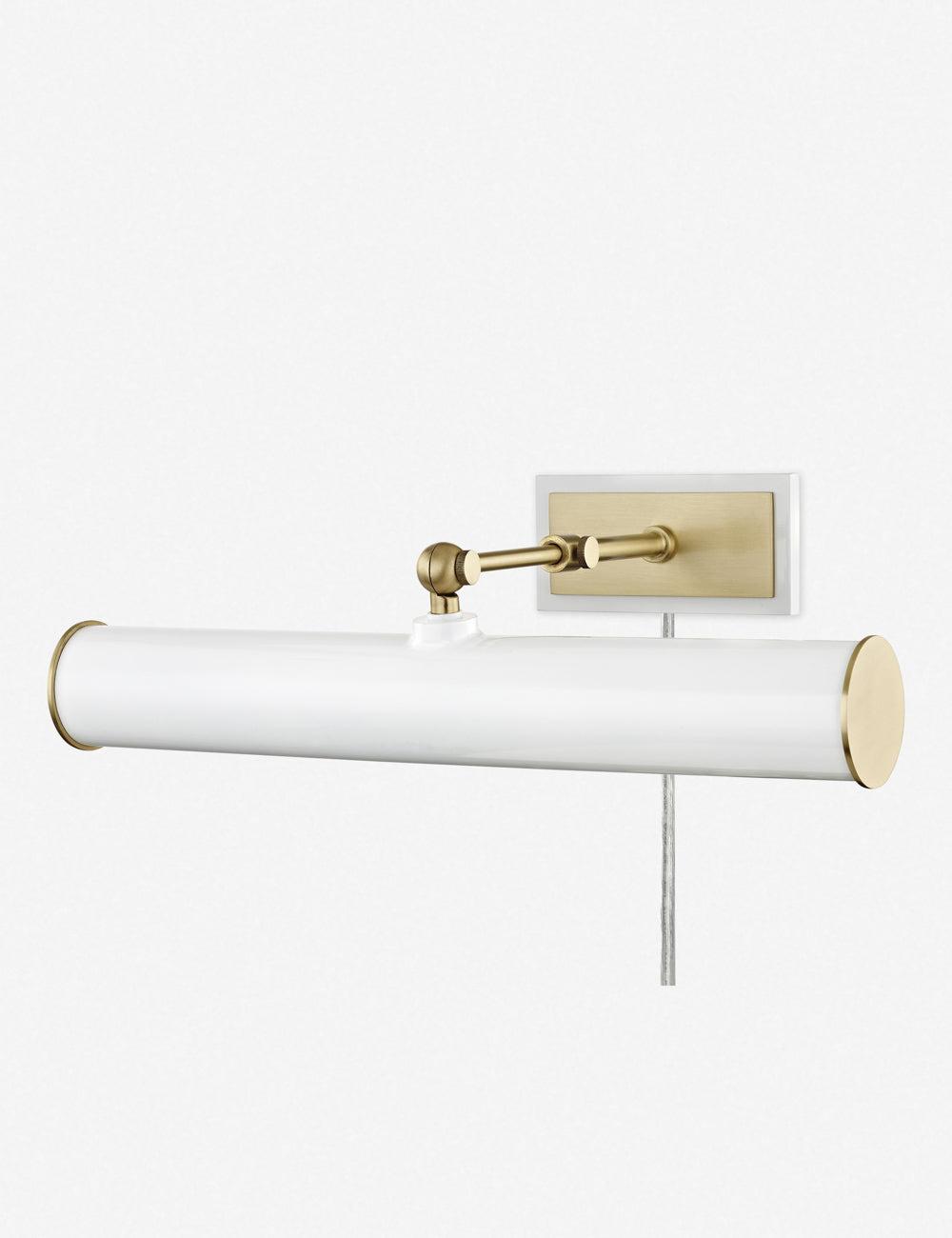 Acosta 16'' Aged Brass and Soft Off-White Metal 2-Light Dimmable Wall Picture Light
