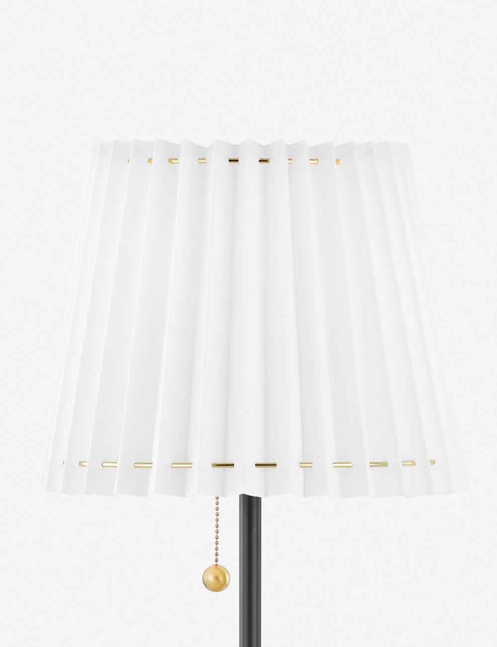 Cosette Pleated Belgian Linen Shade Table Lamp in Soft Black