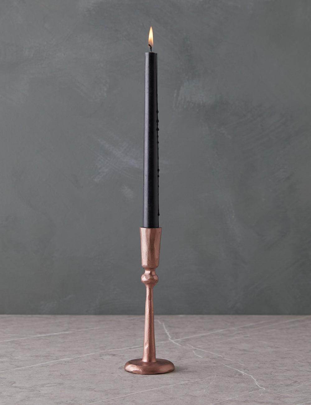 Hand-Forged Iron Taper Holder - Antique Brass / Small