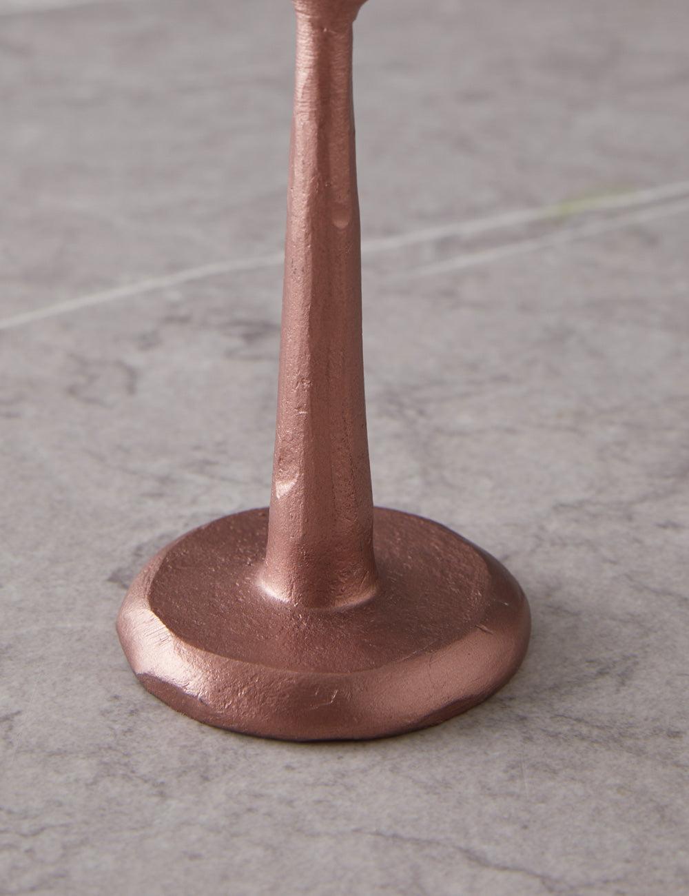 Hand-Forged Iron Taper Holder - Antique Brass / Small