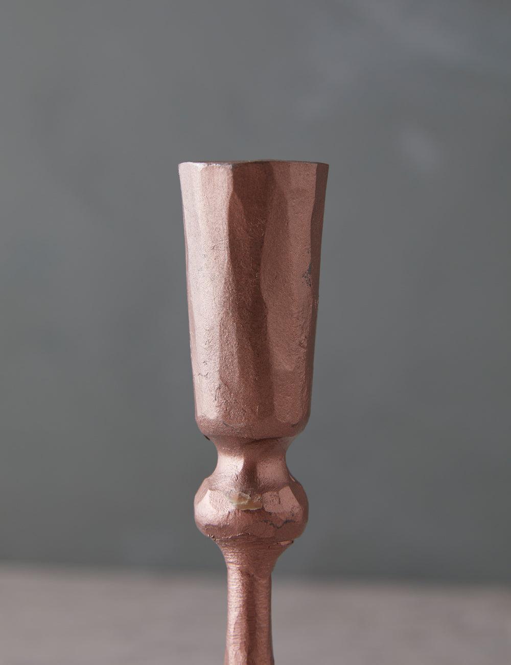 Hand-Forged Iron Taper Holder - Antique Brass / Small