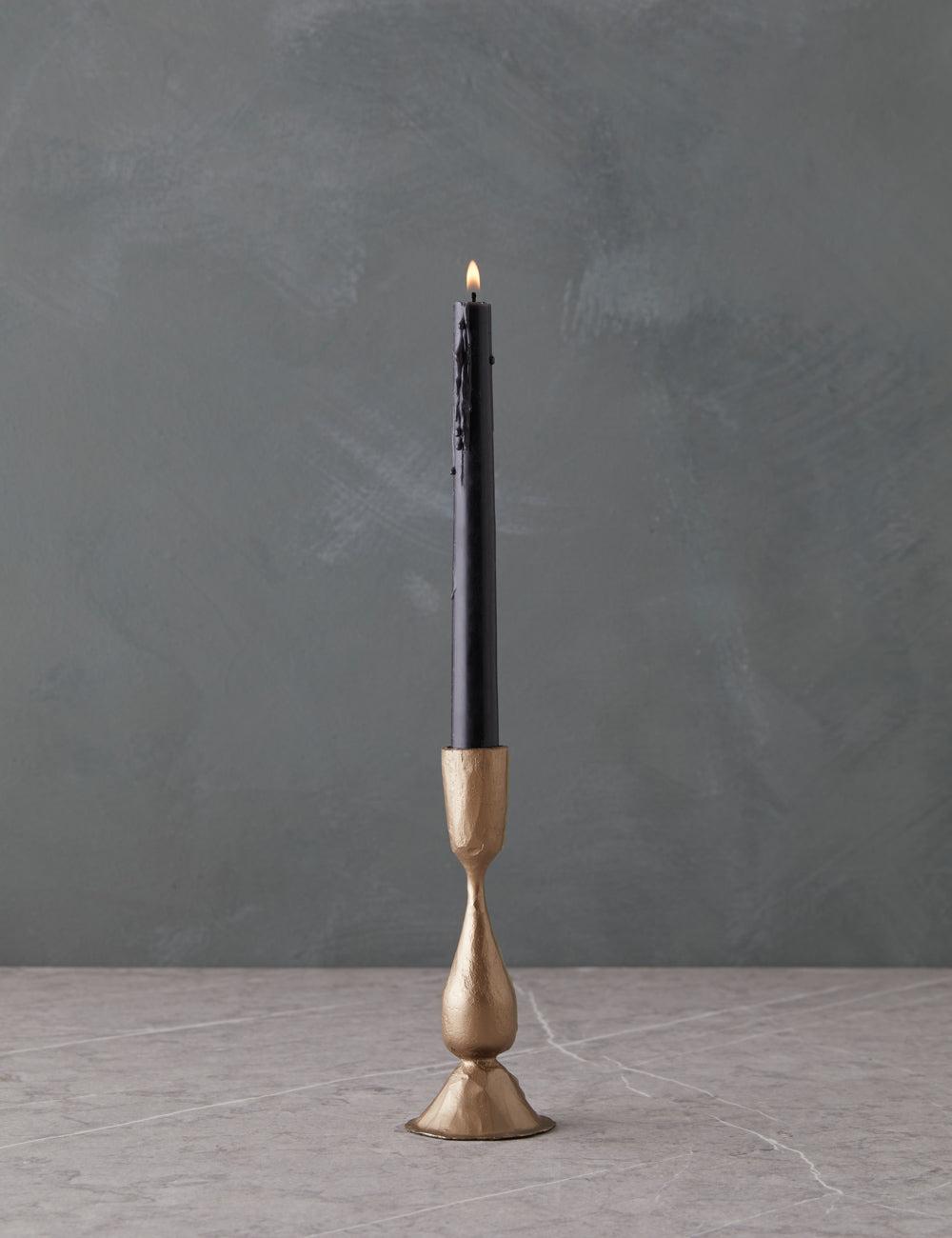 Elegant Hand-Forged Antique Brass Taper Candle Holder