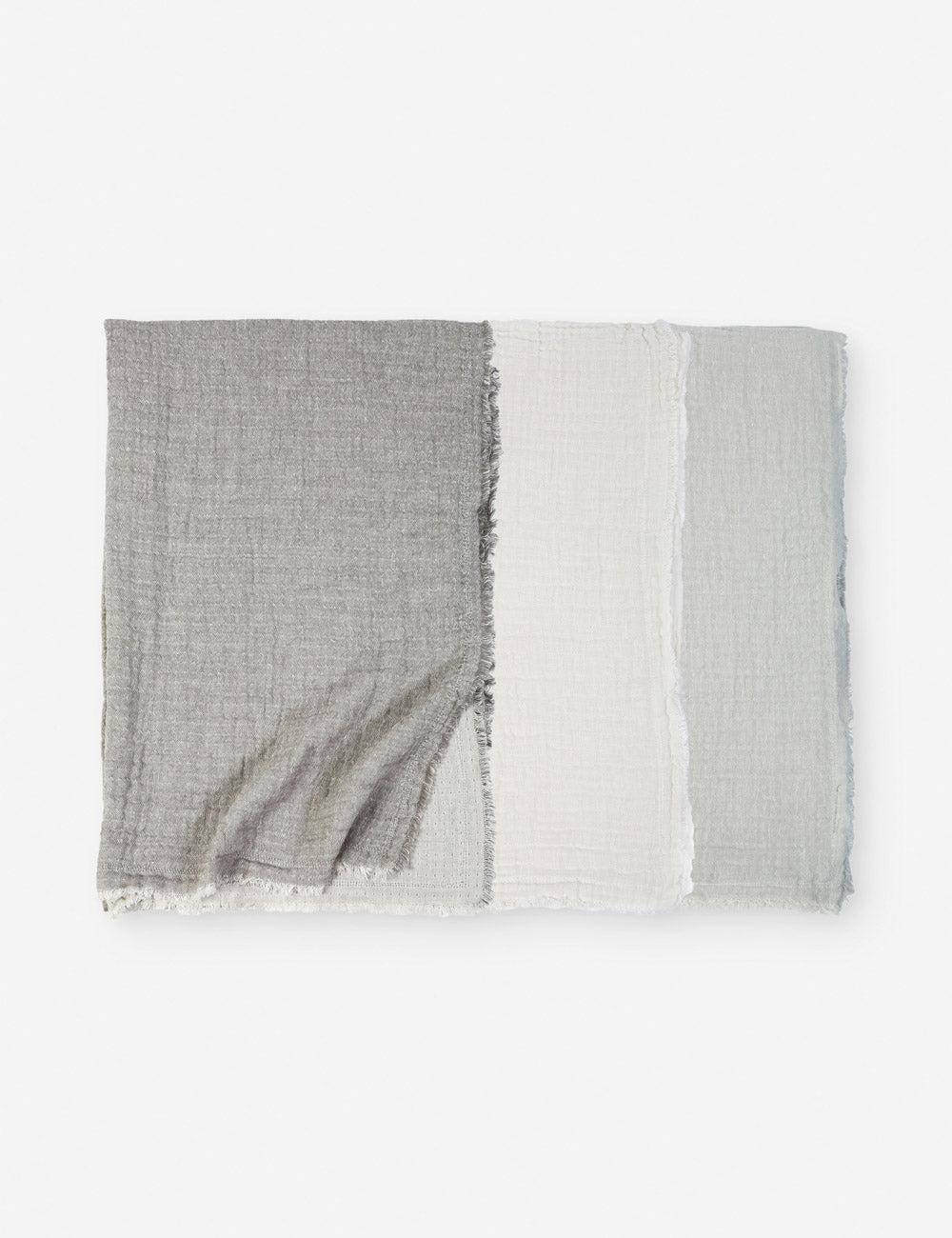 Hermosa Ocean Cream Oversized 90"x60" Cotton-Linen Throw