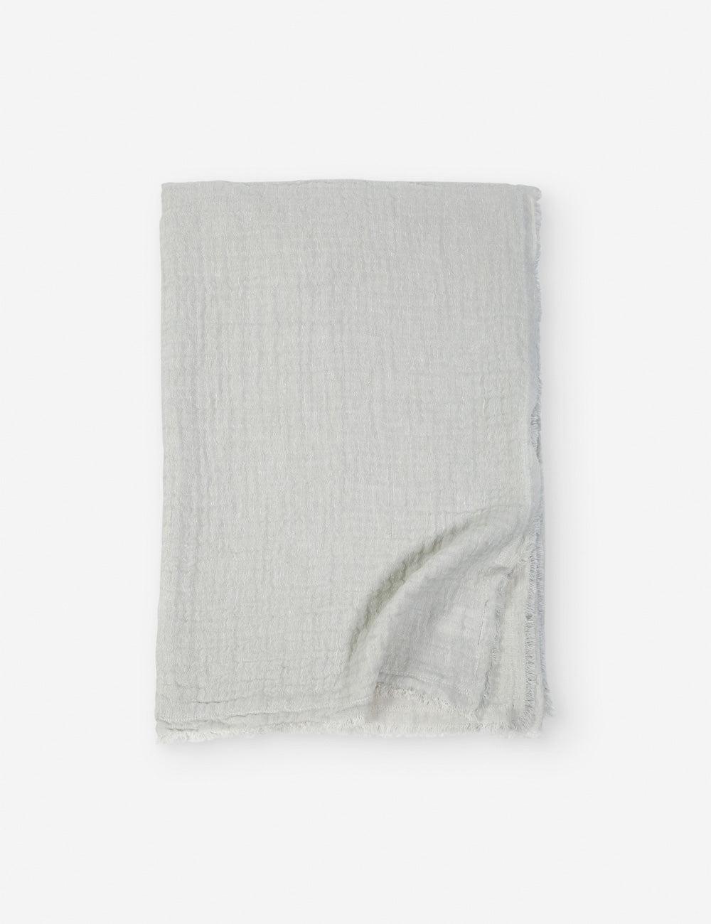 Hermosa Ocean Cream Oversized 90"x60" Cotton-Linen Throw