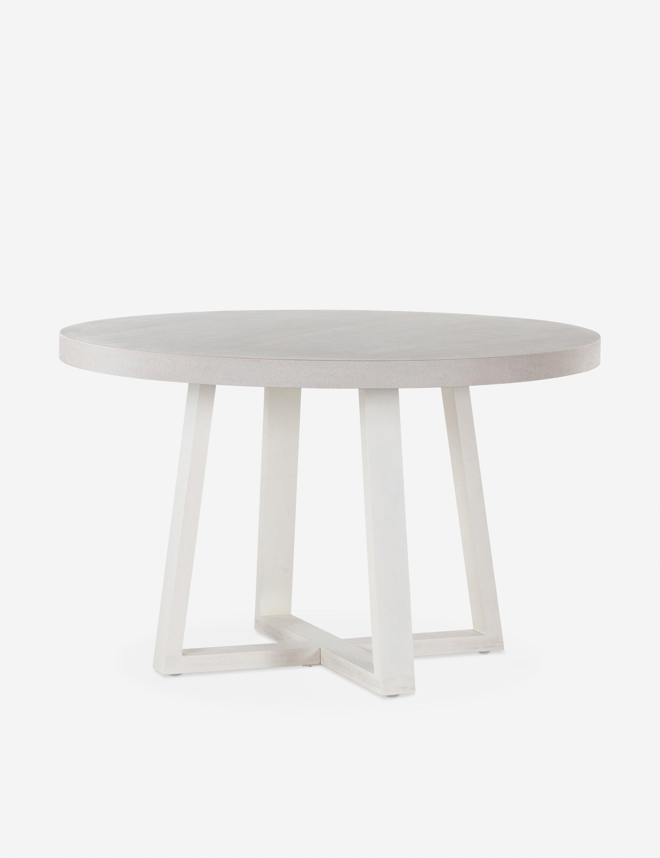 Cyrus 47'' Beige and White Round Outdoor Dining Table