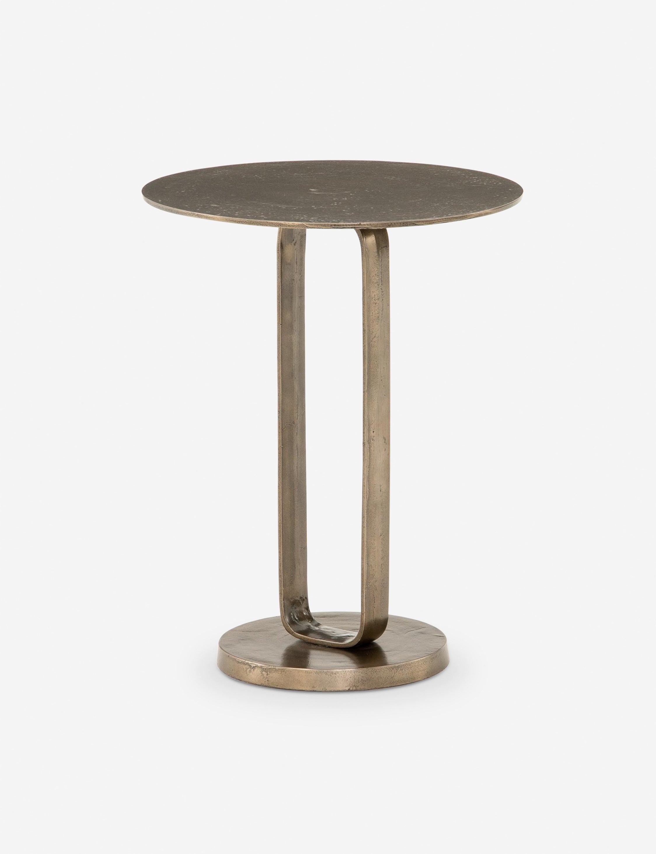 Alethea Modern Gold Round Side Table - Indoor/Outdoor