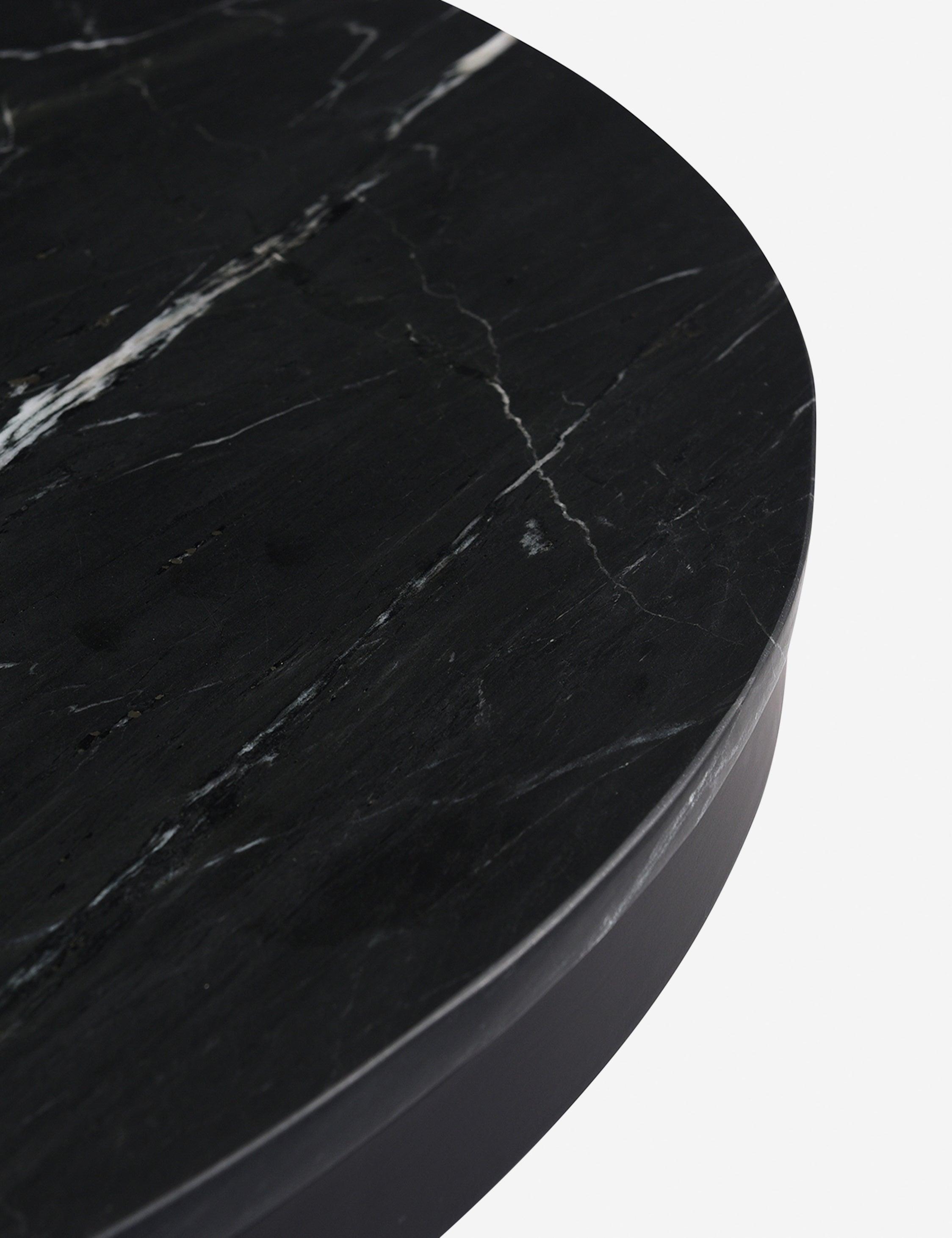 Tiago Round Dining Table - Black Marble