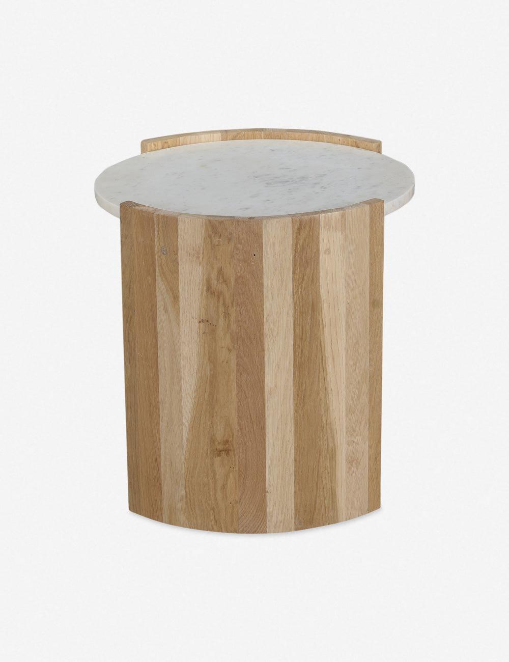 Whilem Round Side Table - White