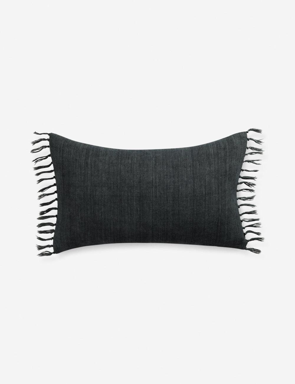 Roy Linen Pillow - Navy / 13" x 21" / Down