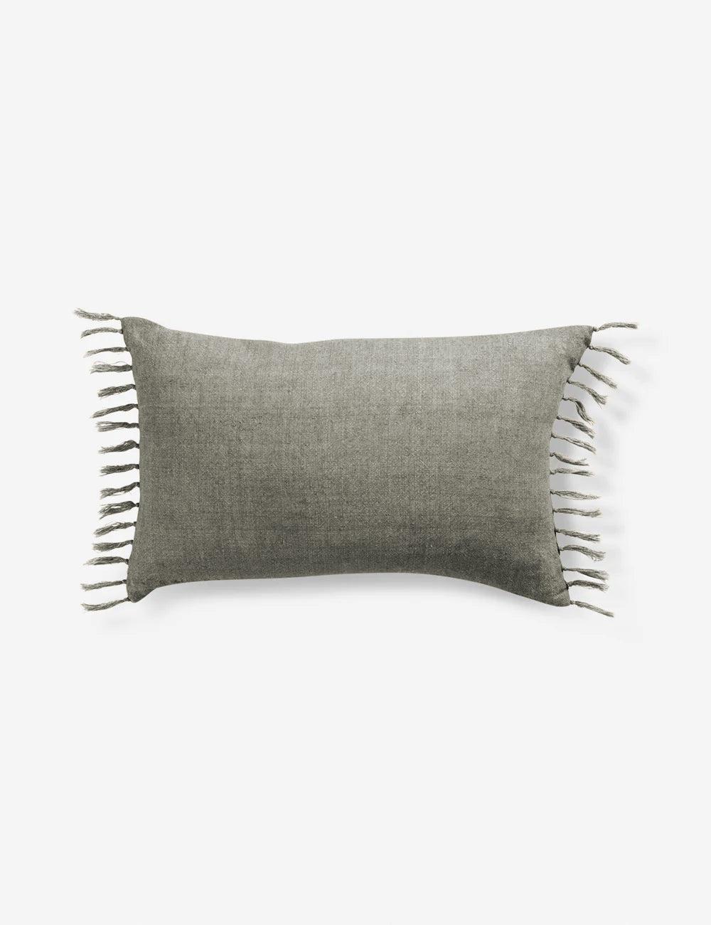 Roy Linen Pillow - Sage / 13" x 21" / Down