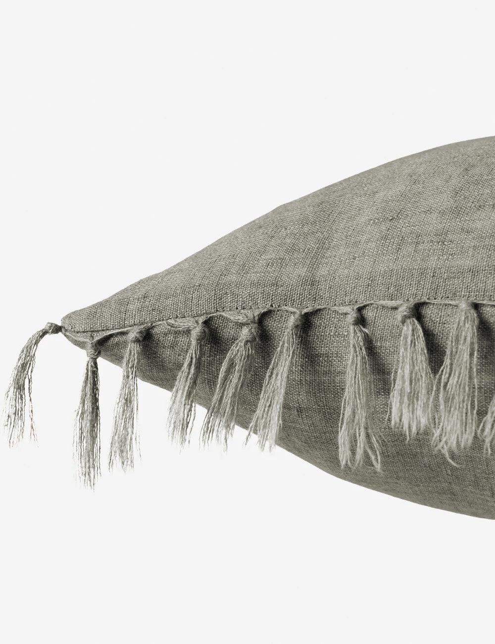 Roy Linen Pillow - Sage / 13" x 21" / Down