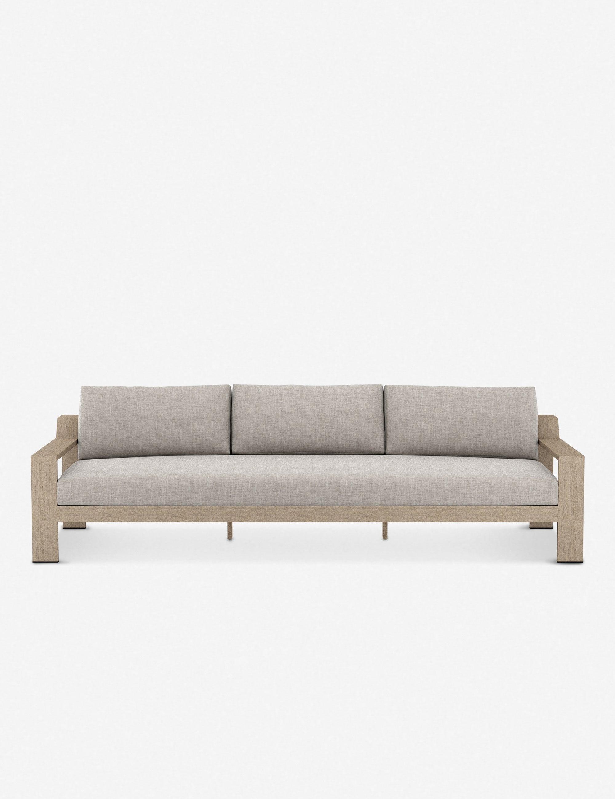 Monterey Contemporary Gray Wooden 106"W Two-Seater Sofa