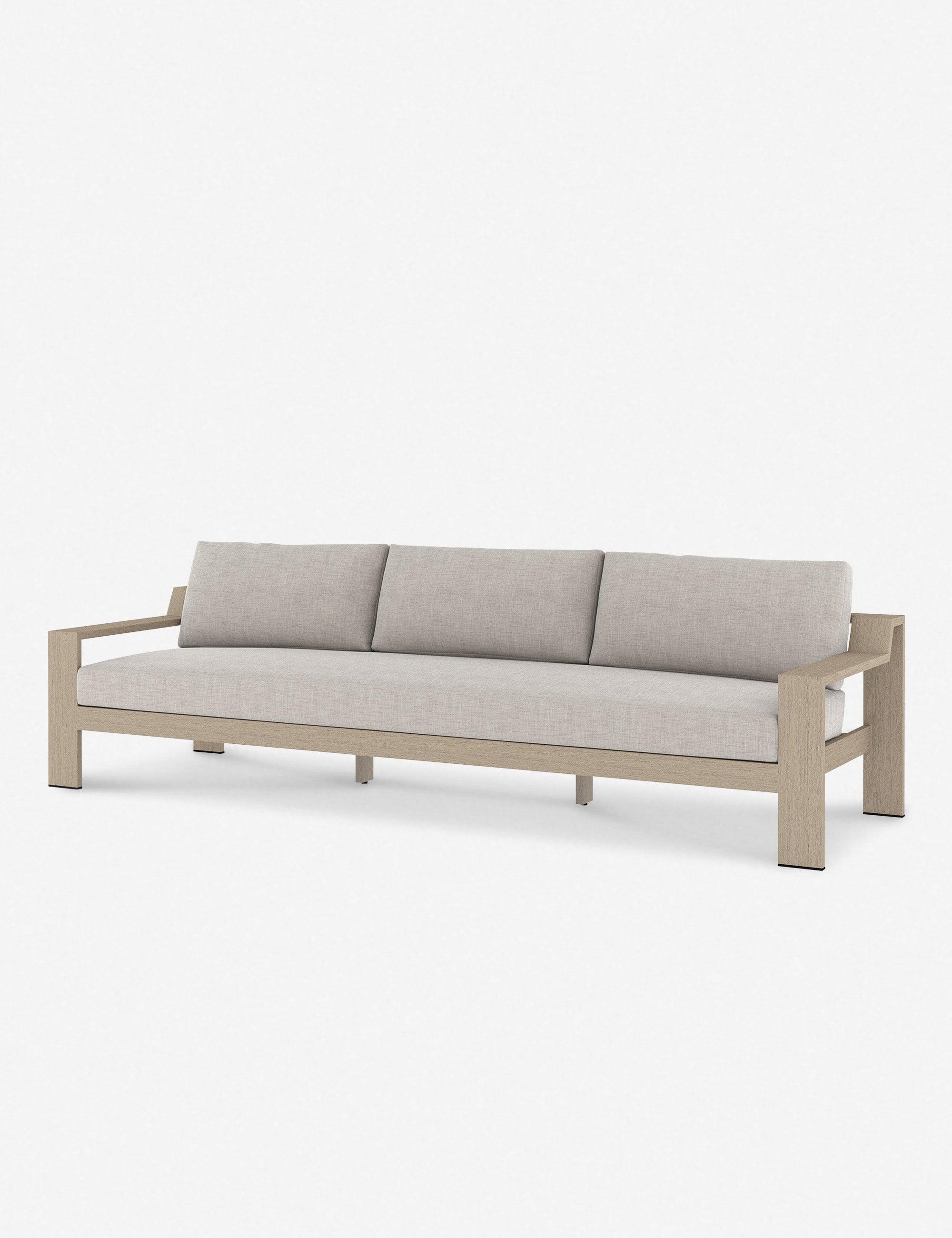 Monterey Contemporary Gray Wooden 106"W Two-Seater Sofa