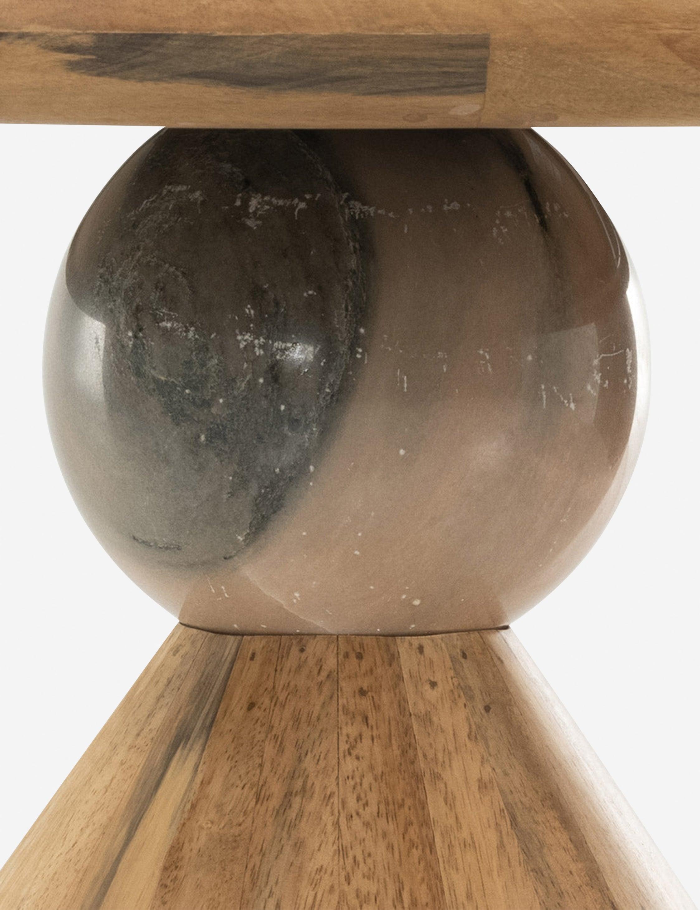 Jasmine Round Dining Table - Natural/Blush Marble