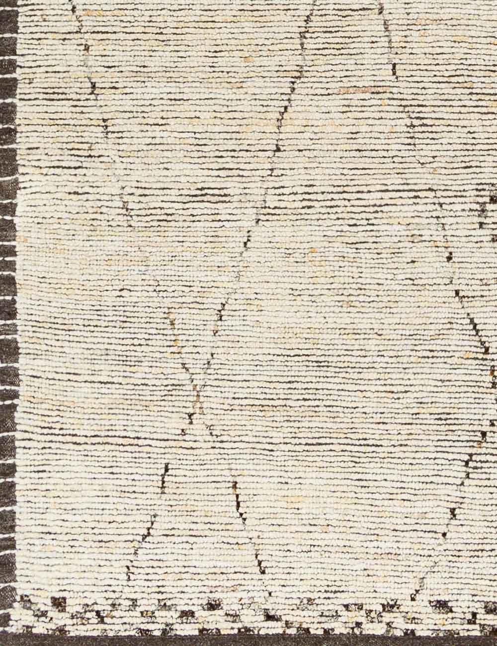 Elegant Lattice Motif Hand-Knotted Black & Wheat Wool Blend Rug - 10' x 14'