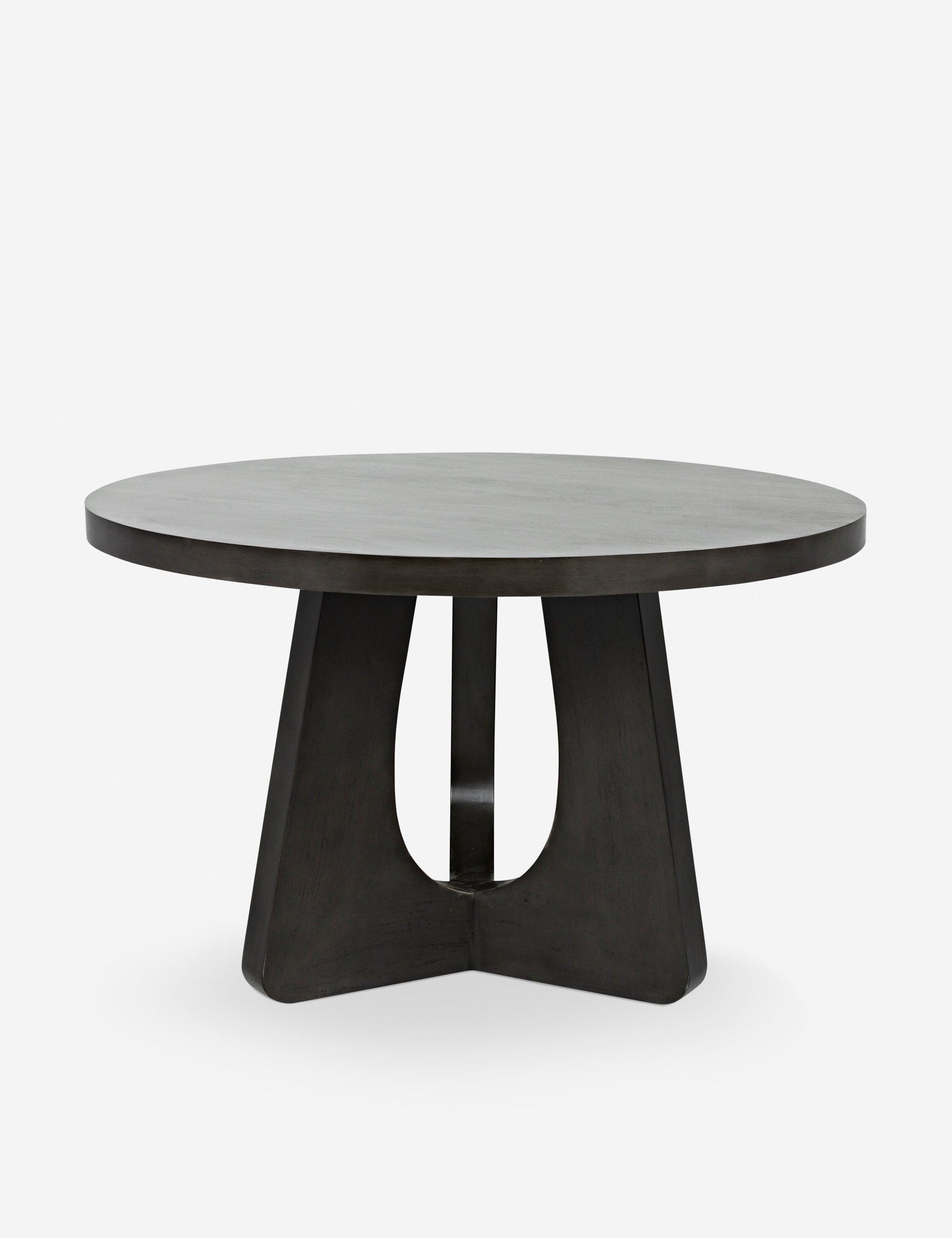 Kumeo 48" Round Light Gray-Dark Brown Mid-Century Modern Dining Table
