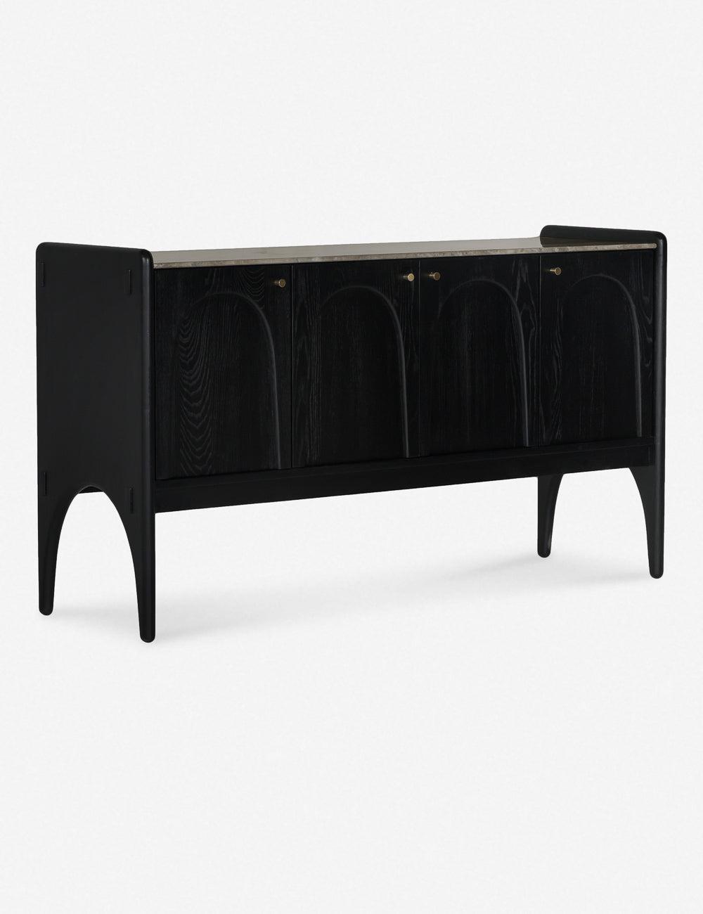 Ashford Charcoal Ash Wood Transitional Sideboard