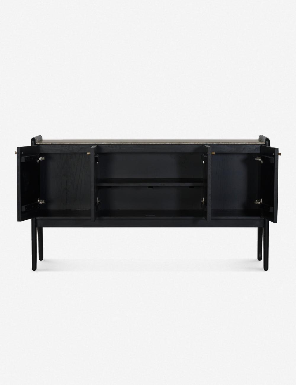 Ashford Charcoal Ash Wood Transitional Sideboard