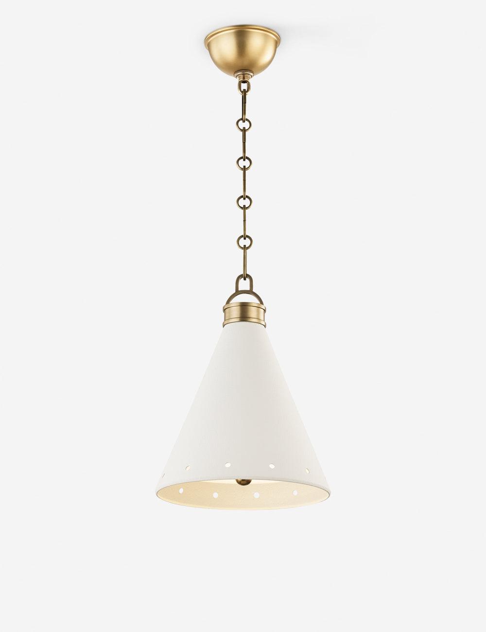 Buxton Pendant Light - White and Brass / Small