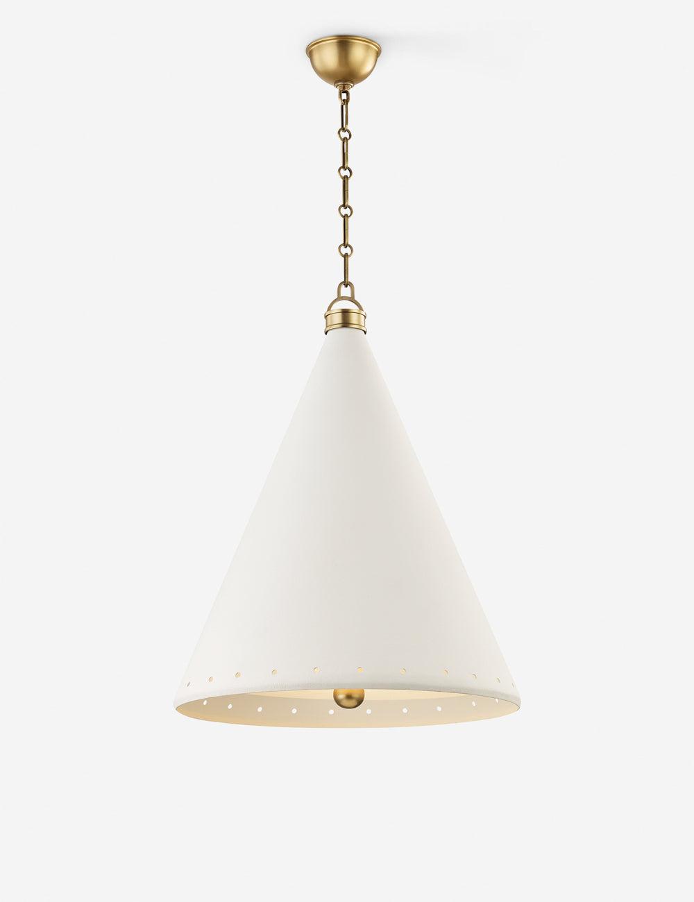 Buxton Pendant Light - White and Brass / Large