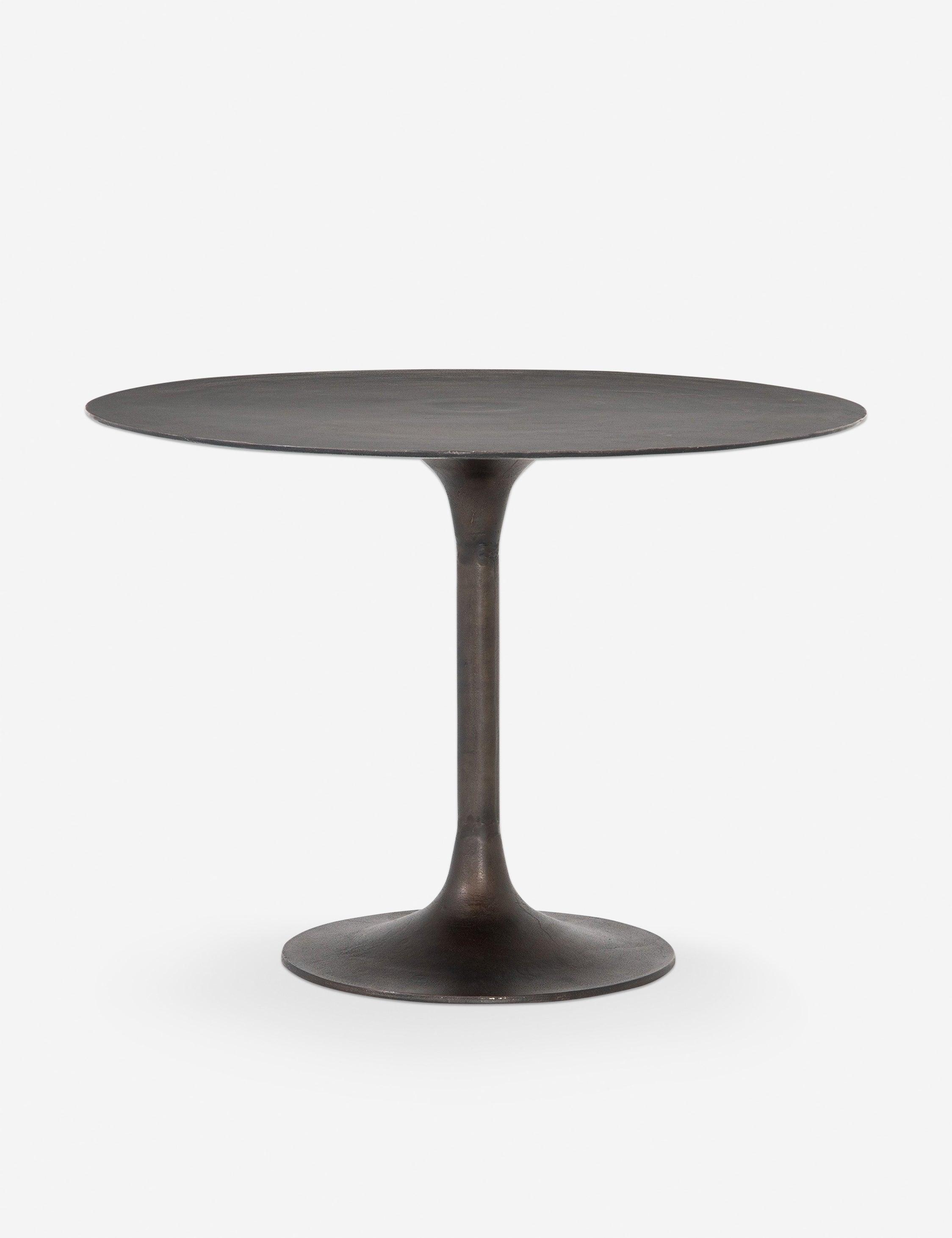 Bronze Round Mid-Century Modern Marble Dining Table