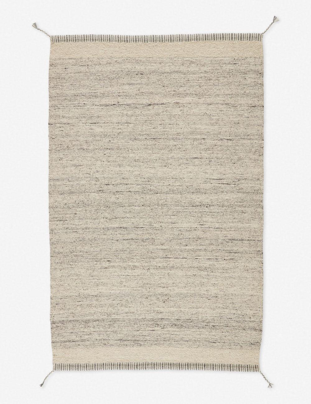 Elexas Hand-Loomed Heathered Gray Wool Area Rug 10' x 14'
