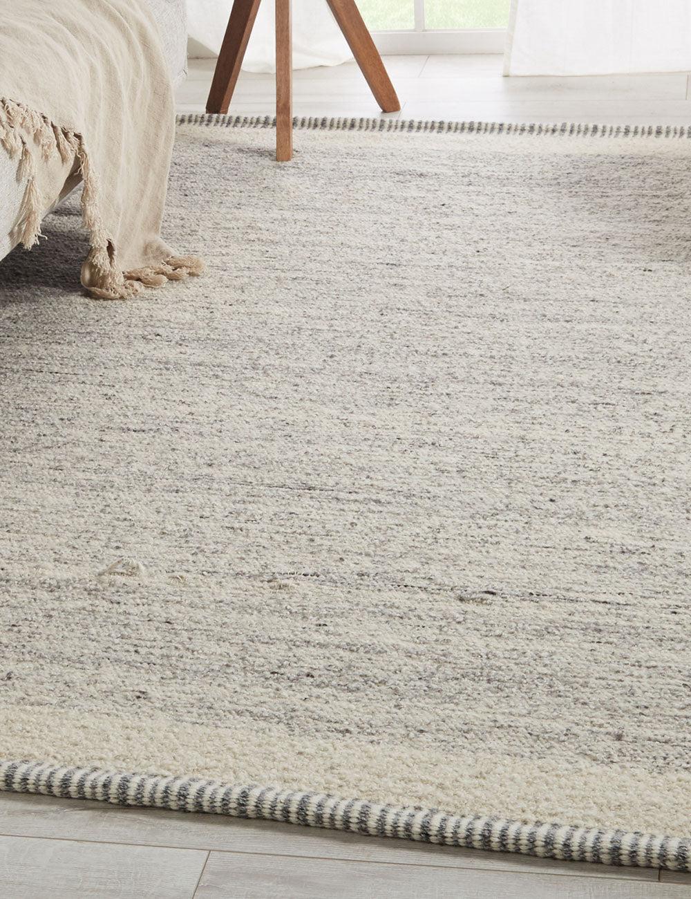 Elexas Hand-Loomed Heathered Gray Wool Area Rug 10' x 14'