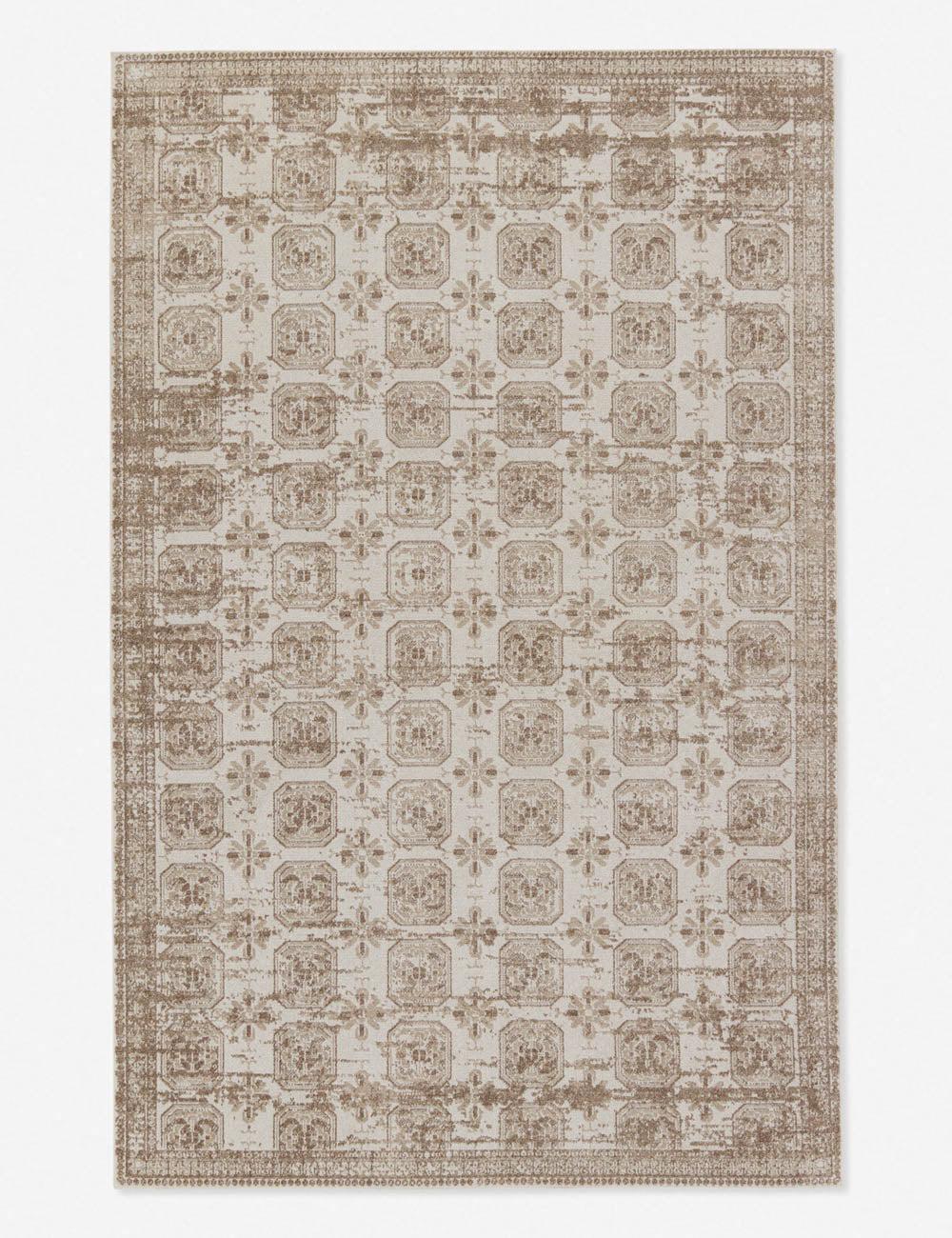 Reversible Easy-Care Trellis Gray Synthetic Rug - 2' x 3'