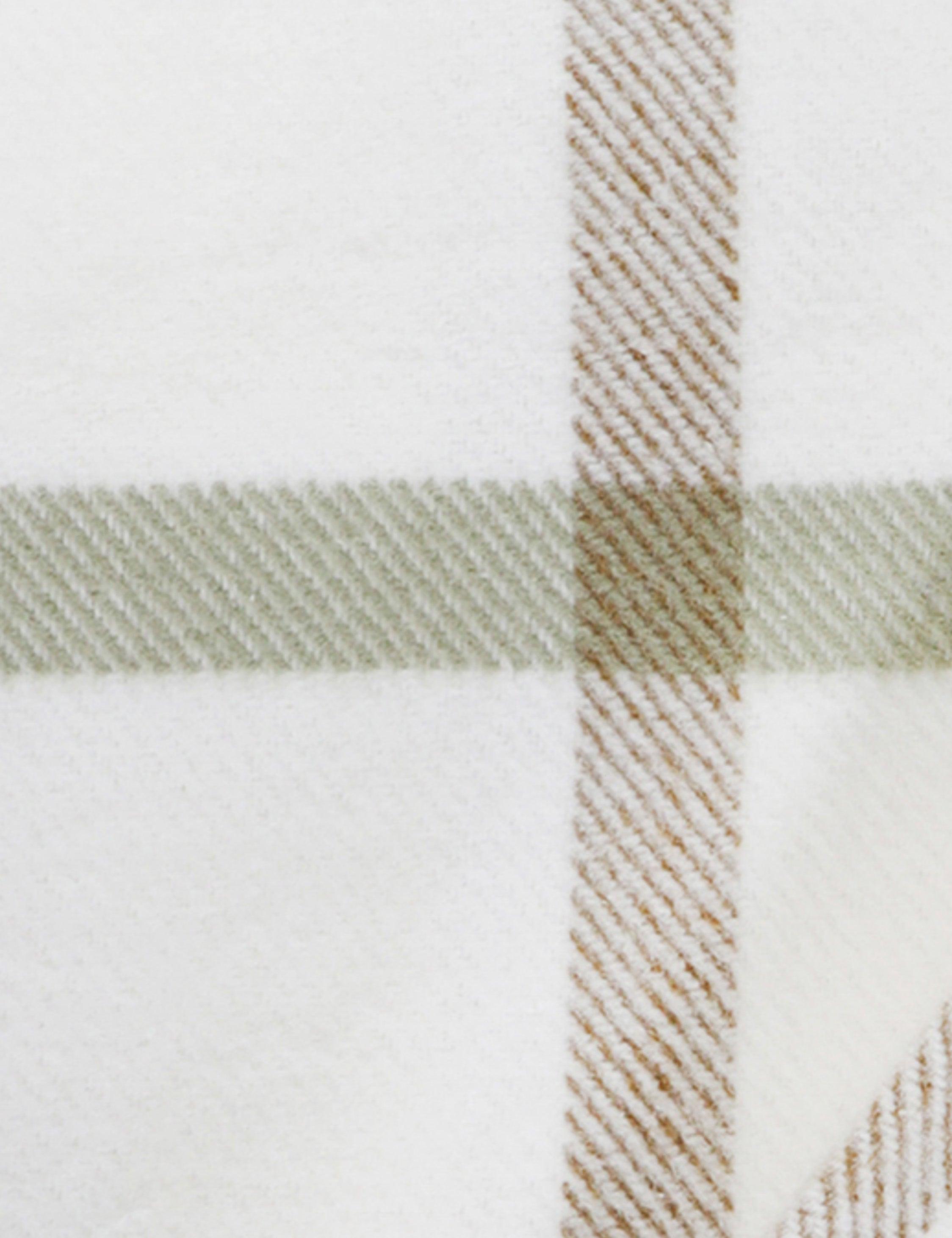 Copenhagen Brushed Cotton Throw by Pom Pom at Home - White and Olive