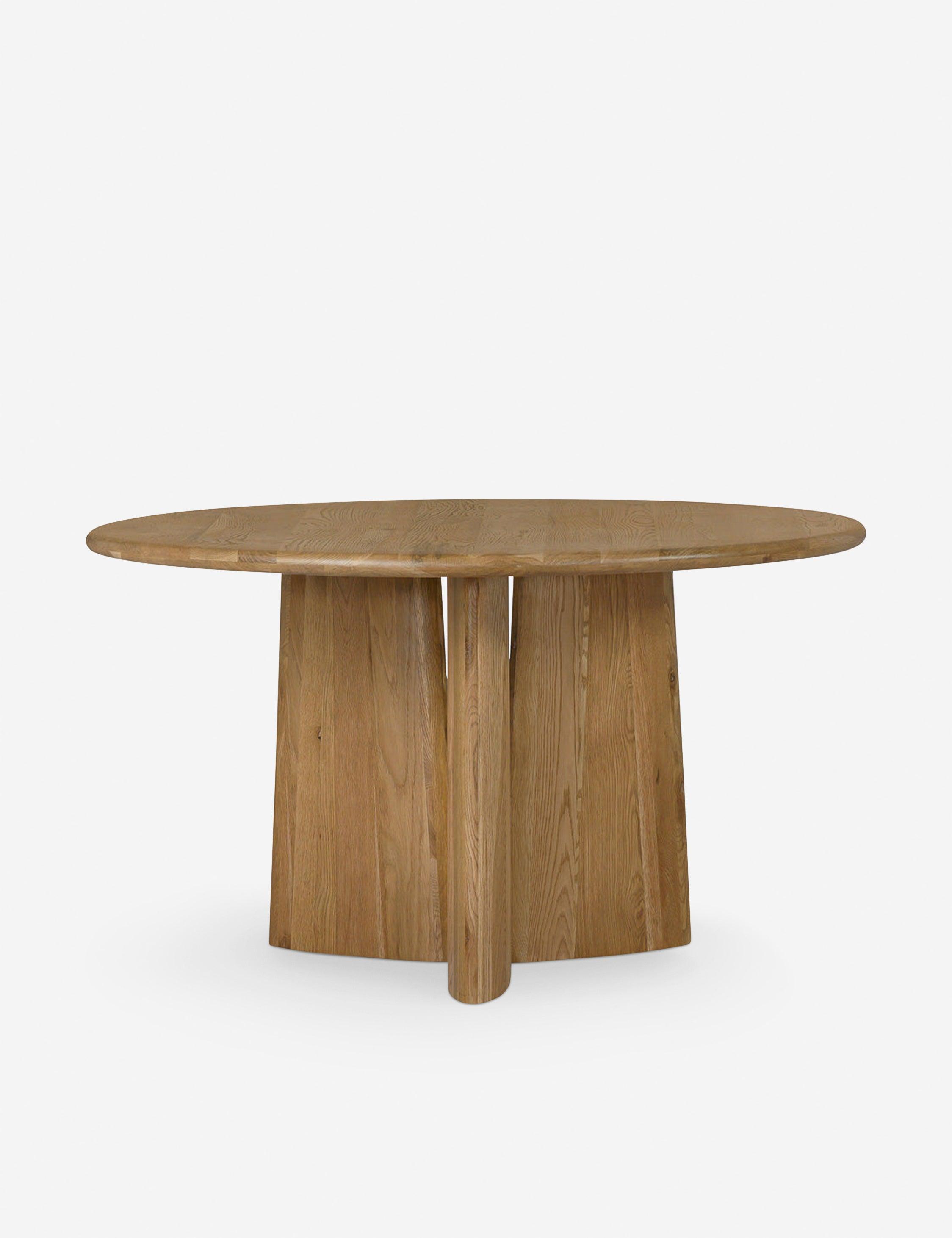 Contemporary Natural Oak Round Dining Table - 52"