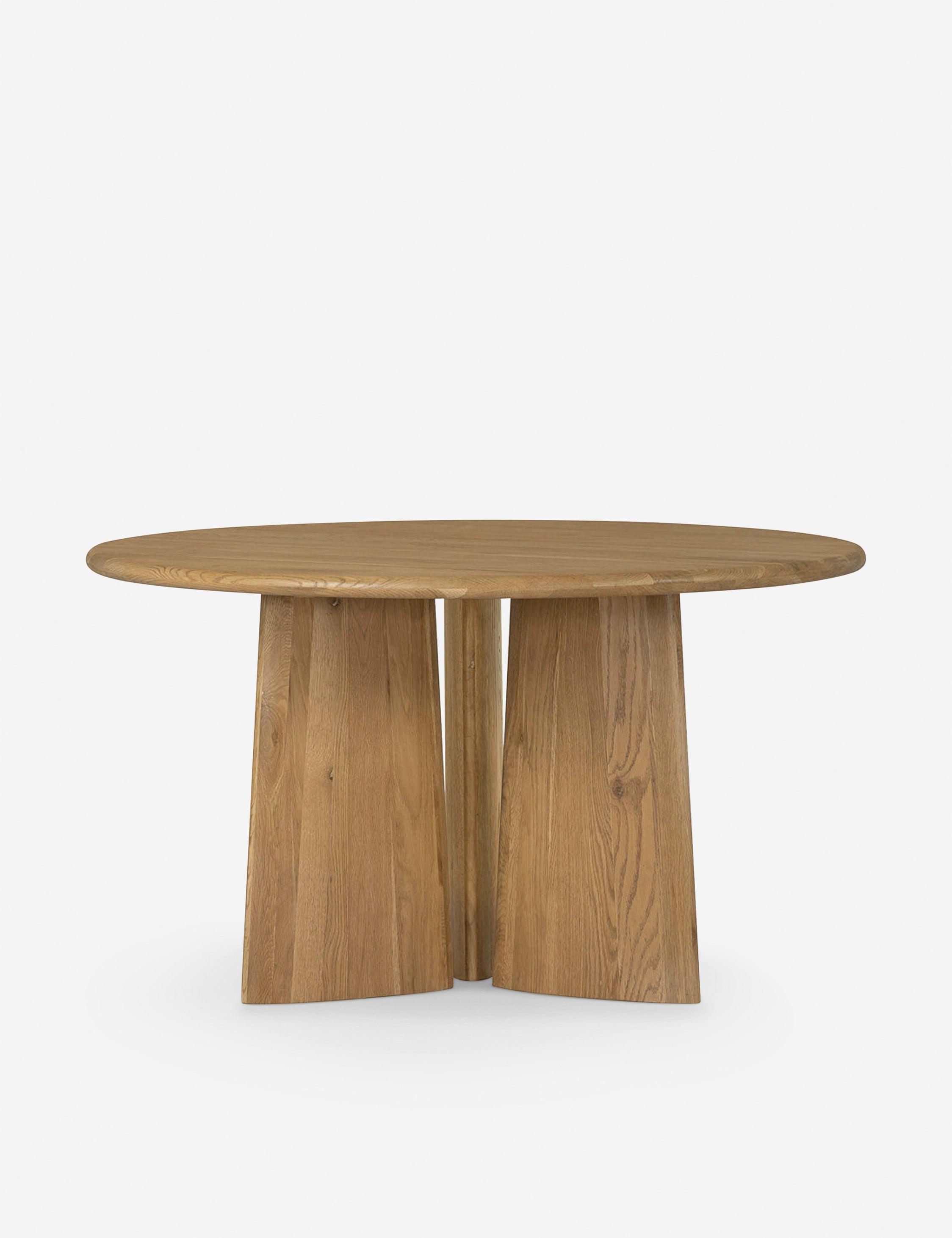 Contemporary Natural Oak Round Dining Table - 52"