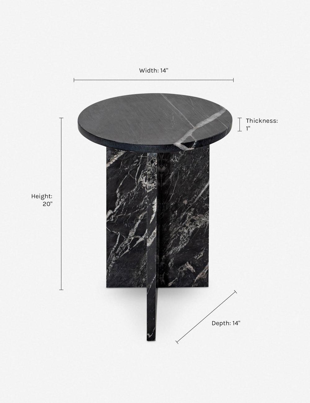 Biagio Round Side Table - Black