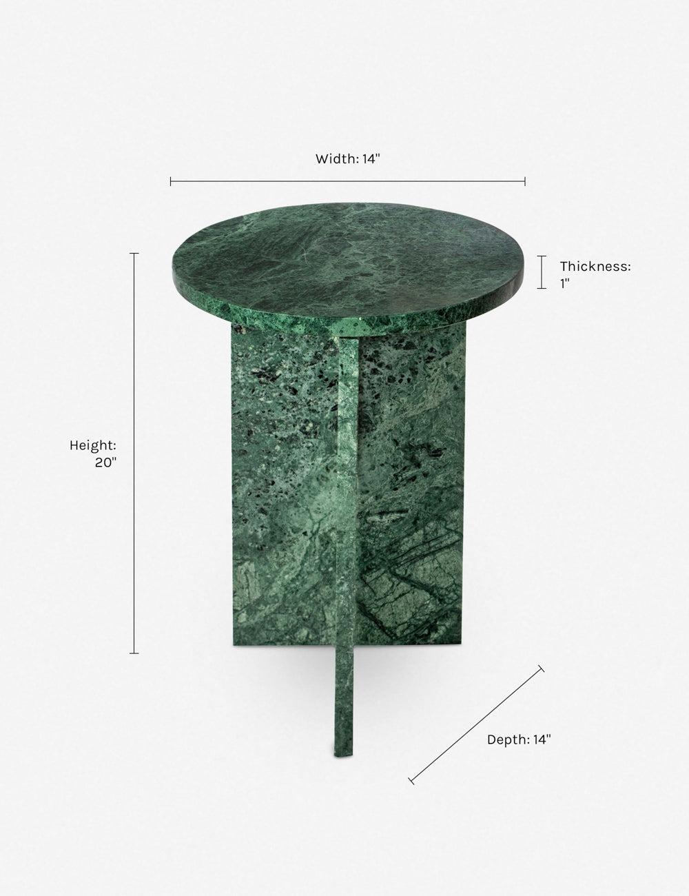 Biagio Round Side Table - Green