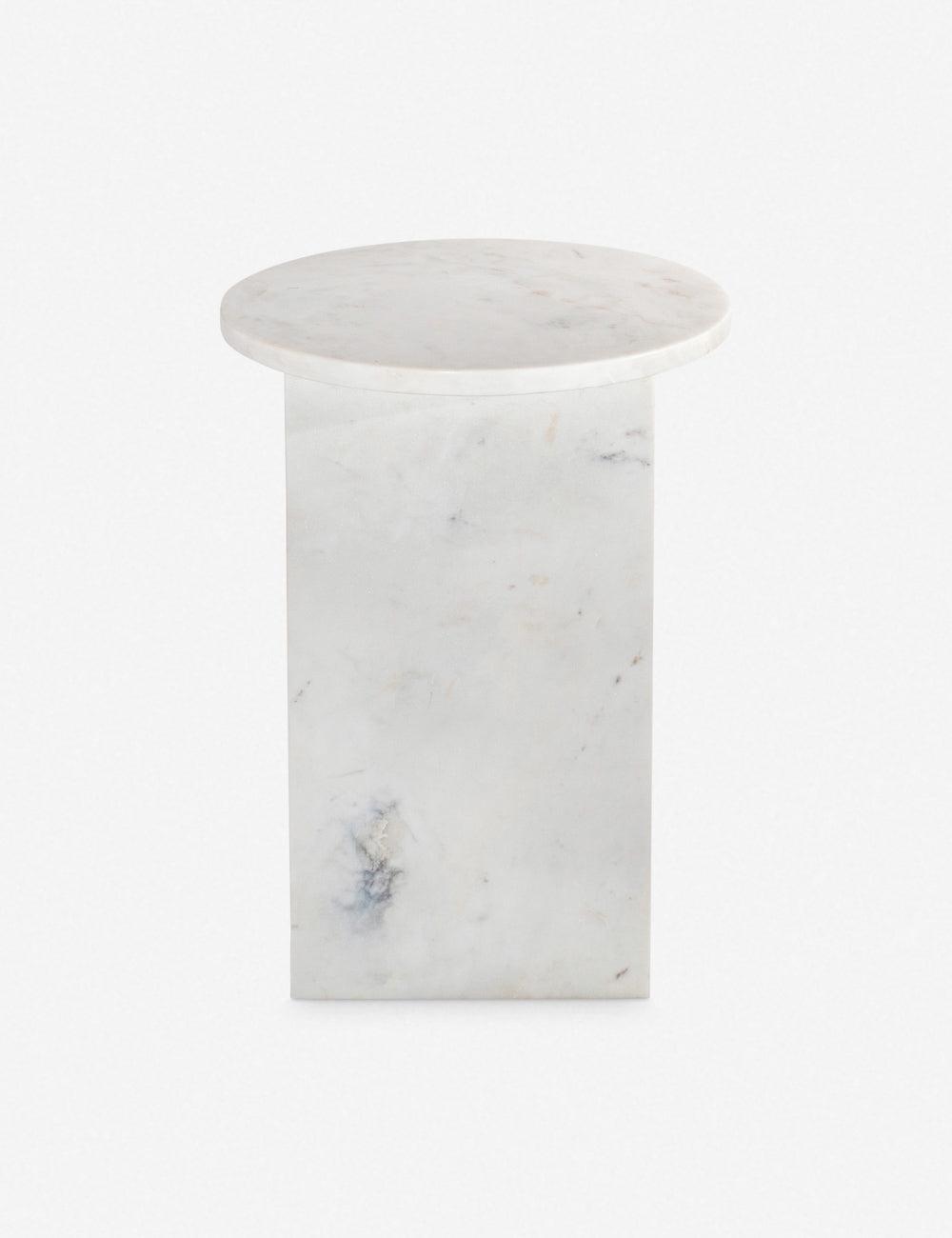 Biagio Round Side Table - White