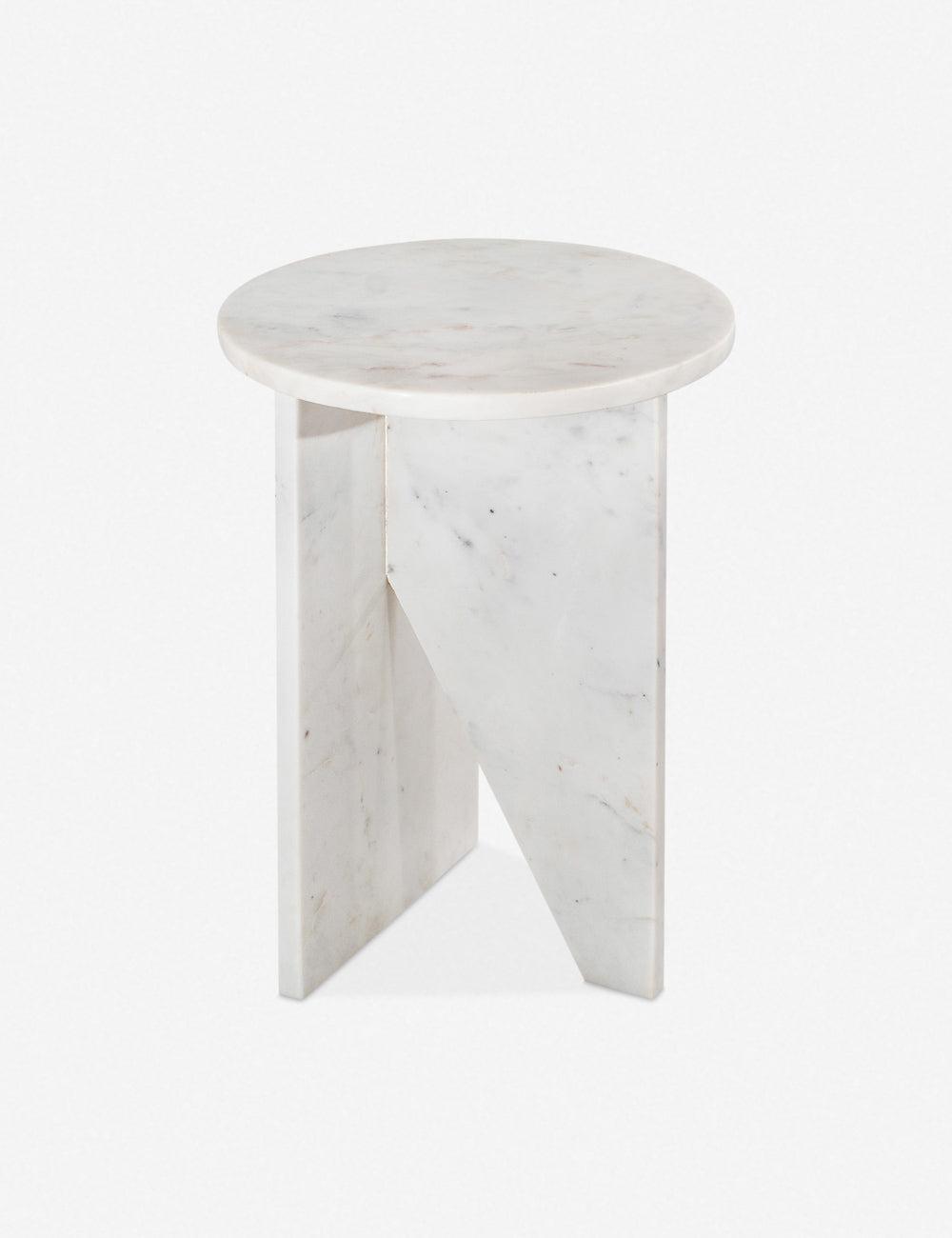 Biagio Round Side Table - White