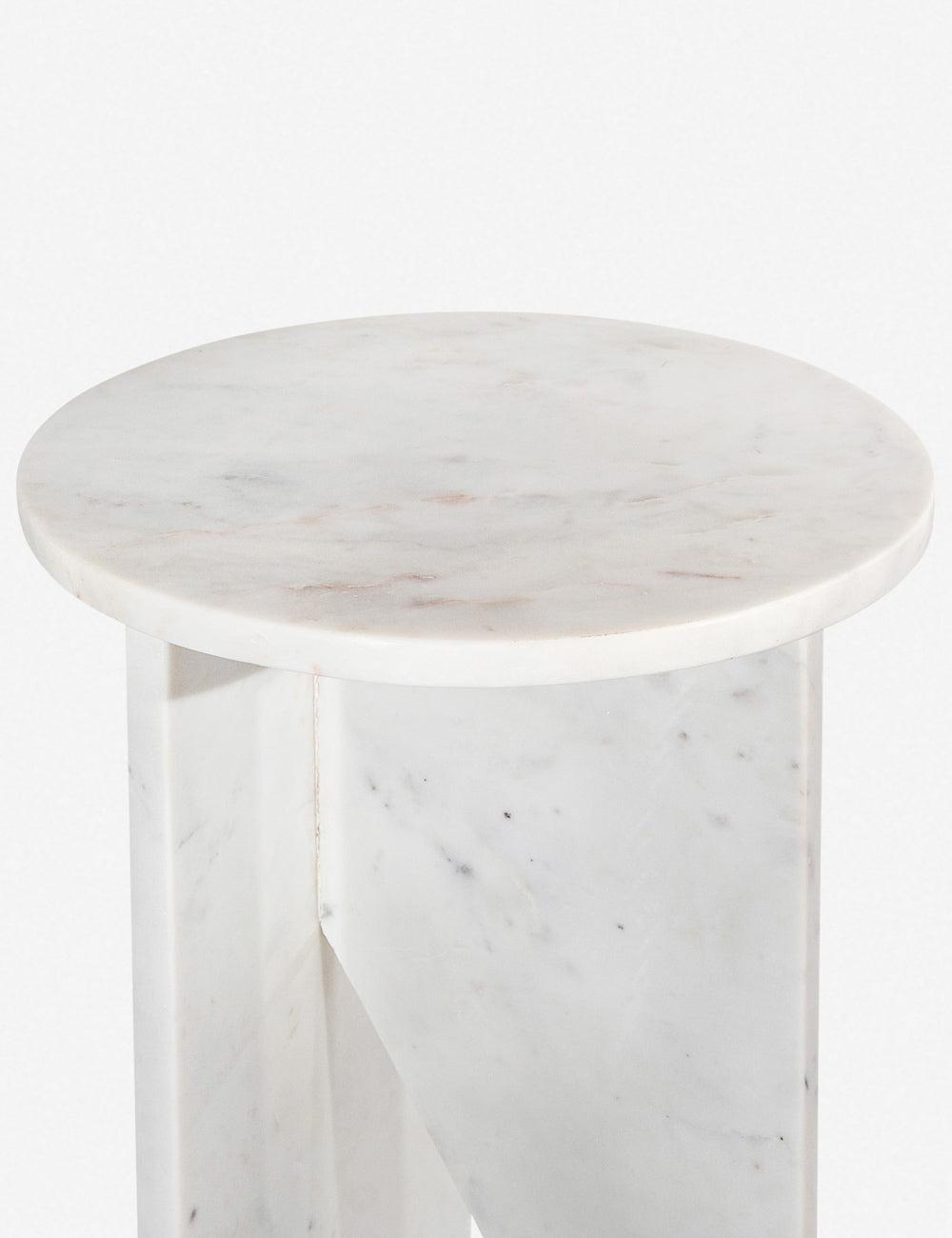 Biagio Round Side Table - White
