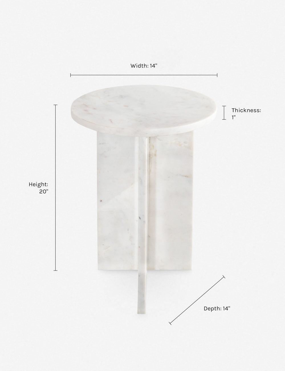 Biagio Round Side Table - White