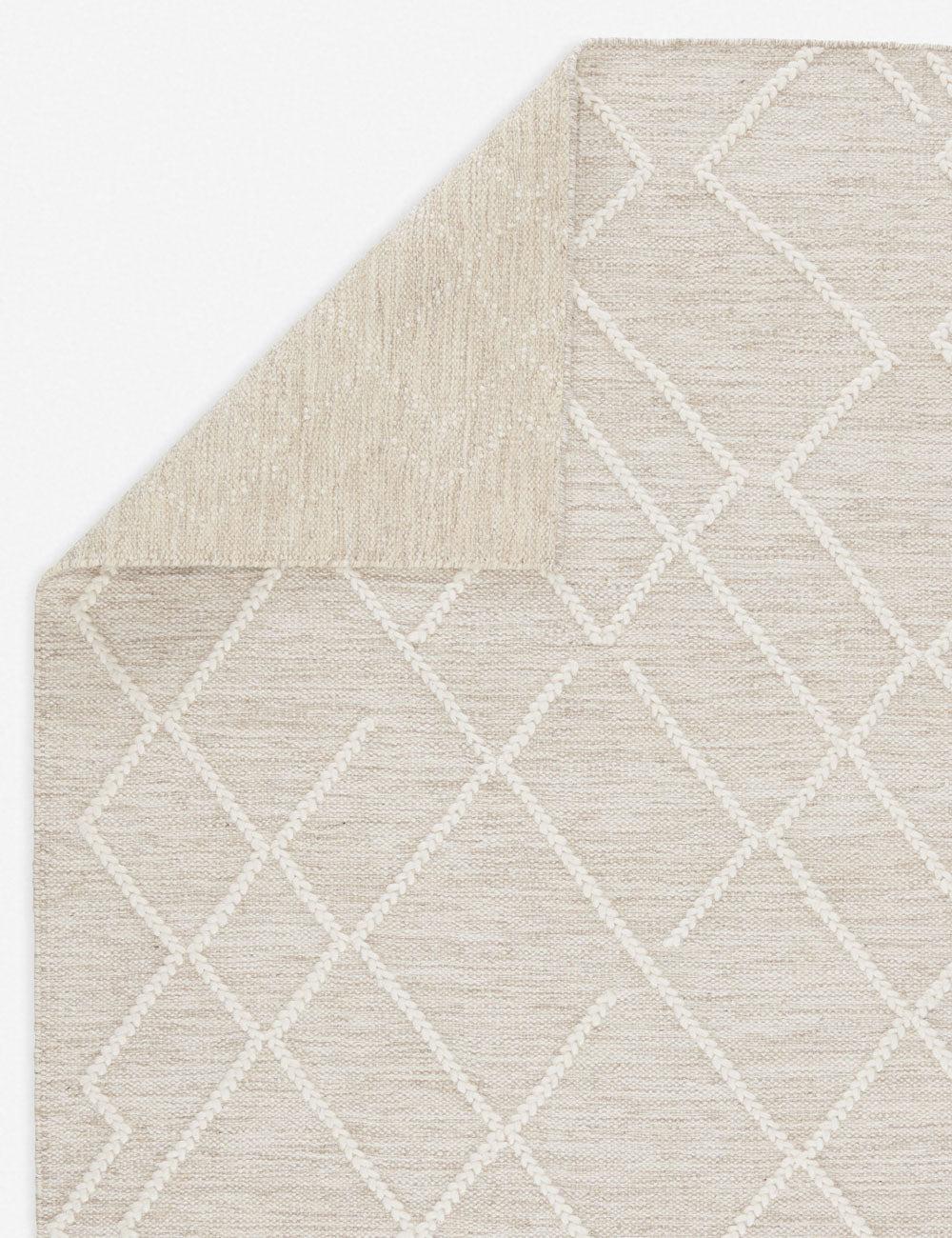 Scandinavian Ivory Geometric Braided Wool 5' x 8' Area Rug