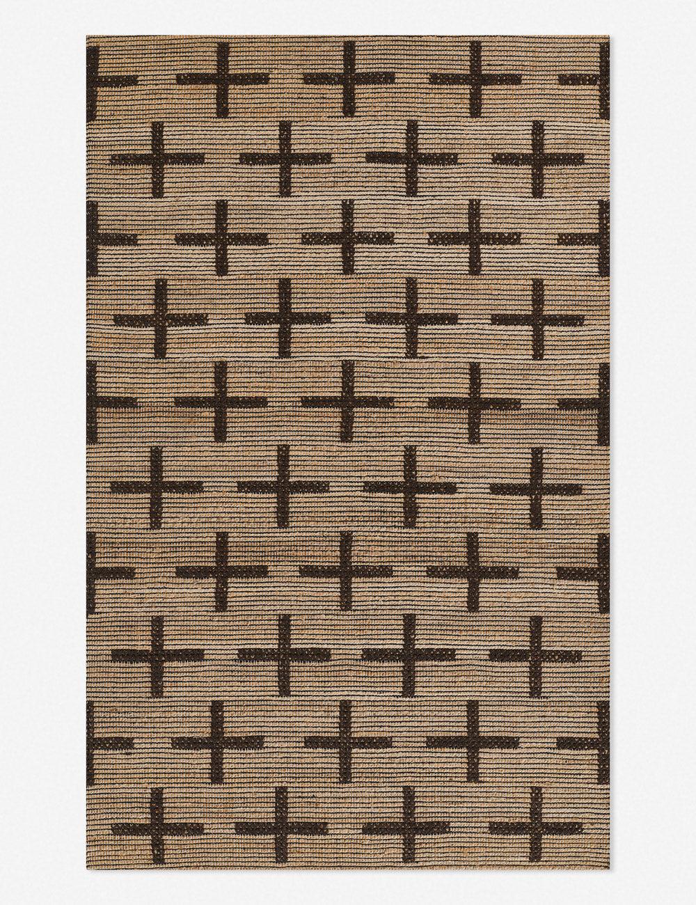 Lilas Pontoise 3'6" x 5'6" Handwoven Black Geometric Jute Rug