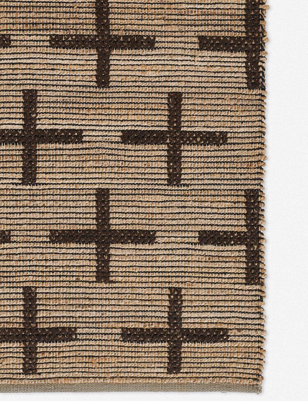 Lilas Pontoise 3'6" x 5'6" Handwoven Black Geometric Jute Rug