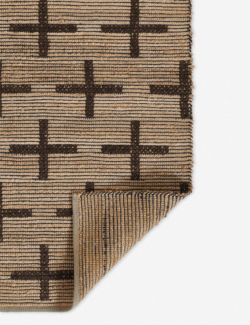 Lilas Pontoise 3'6" x 5'6" Handwoven Black Geometric Jute Rug