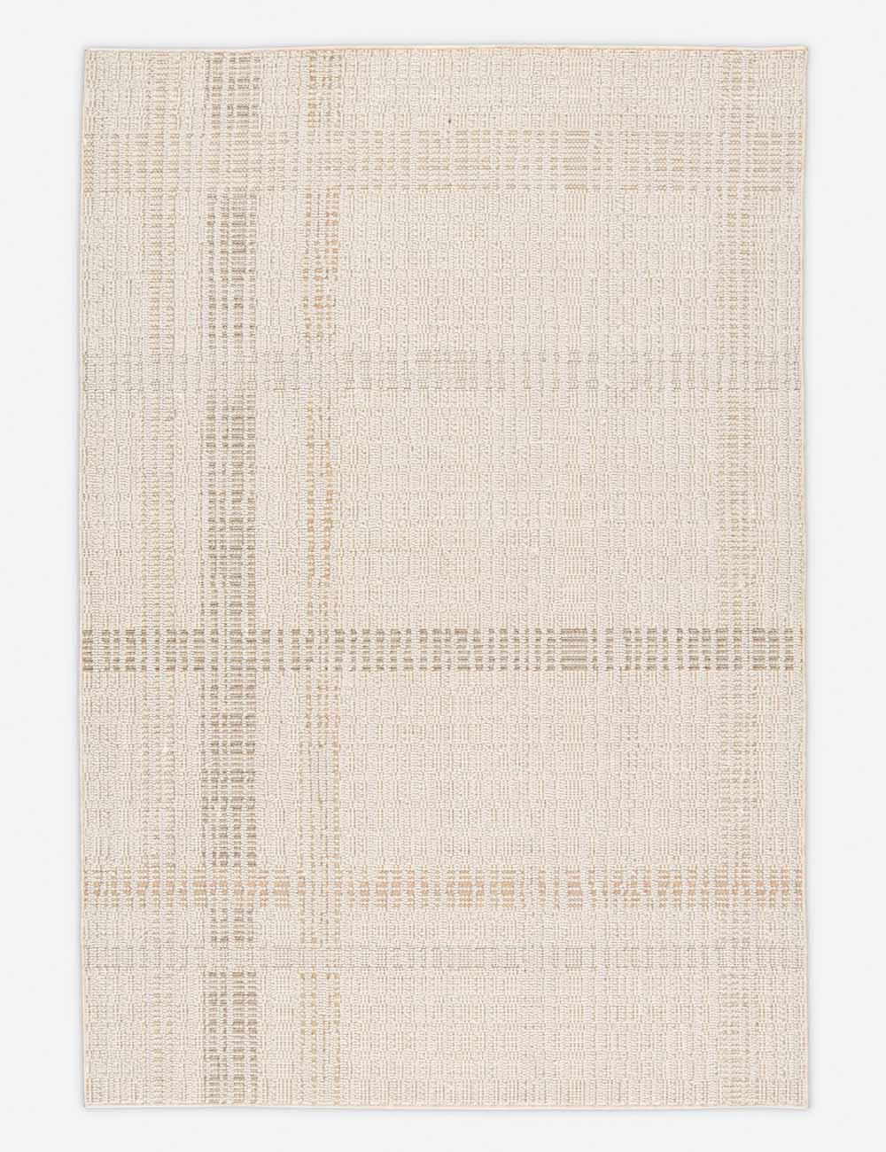 Jinlee Stripe Beige & Light Brown 8' x 10' Synthetic Area Rug