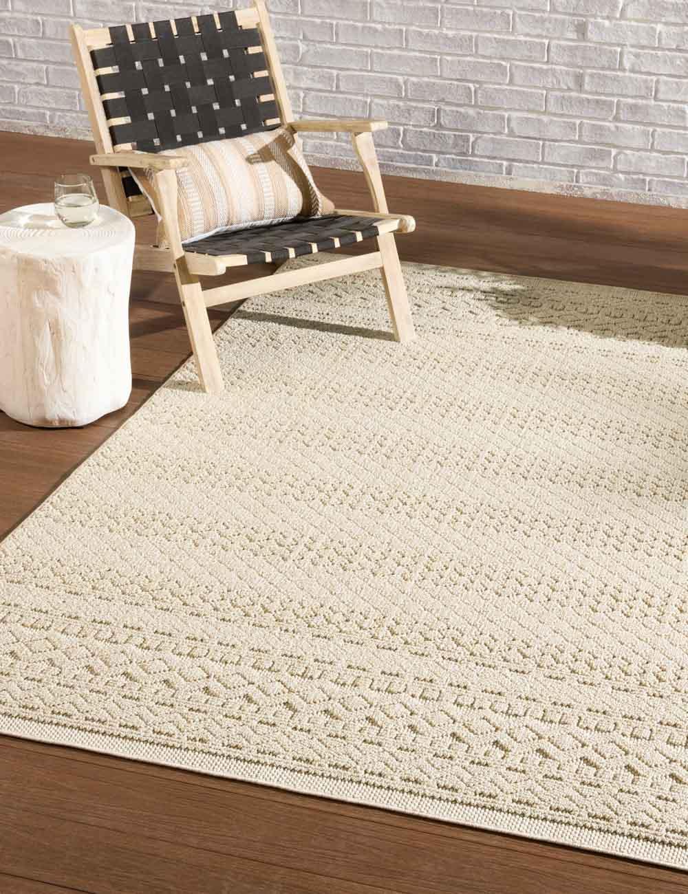 Carina Cream & Light Brown Trellis 8' x 10' Synthetic Area Rug