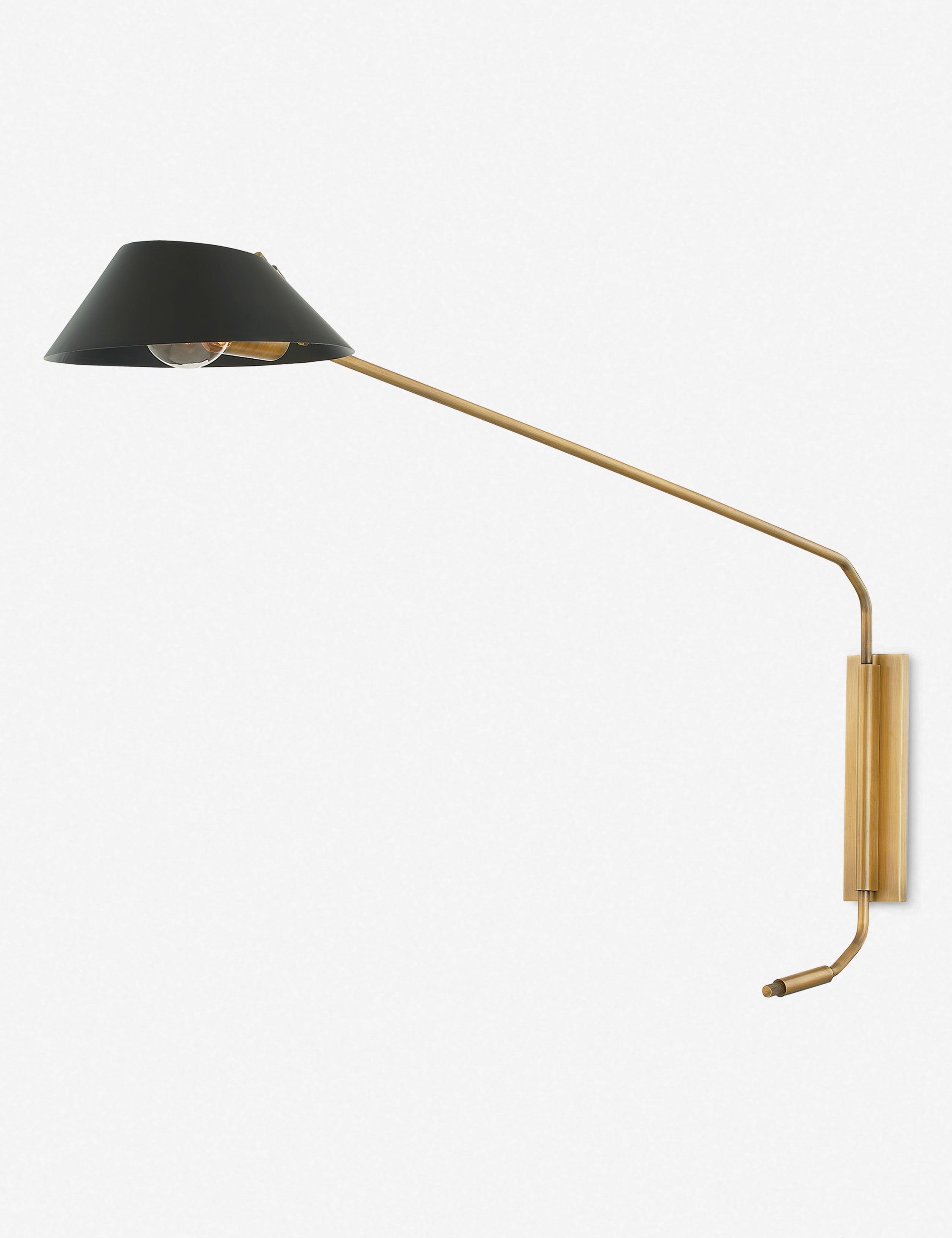 Sacramento Patina Brass & Soft Black Dimmable Plug-In Sconce