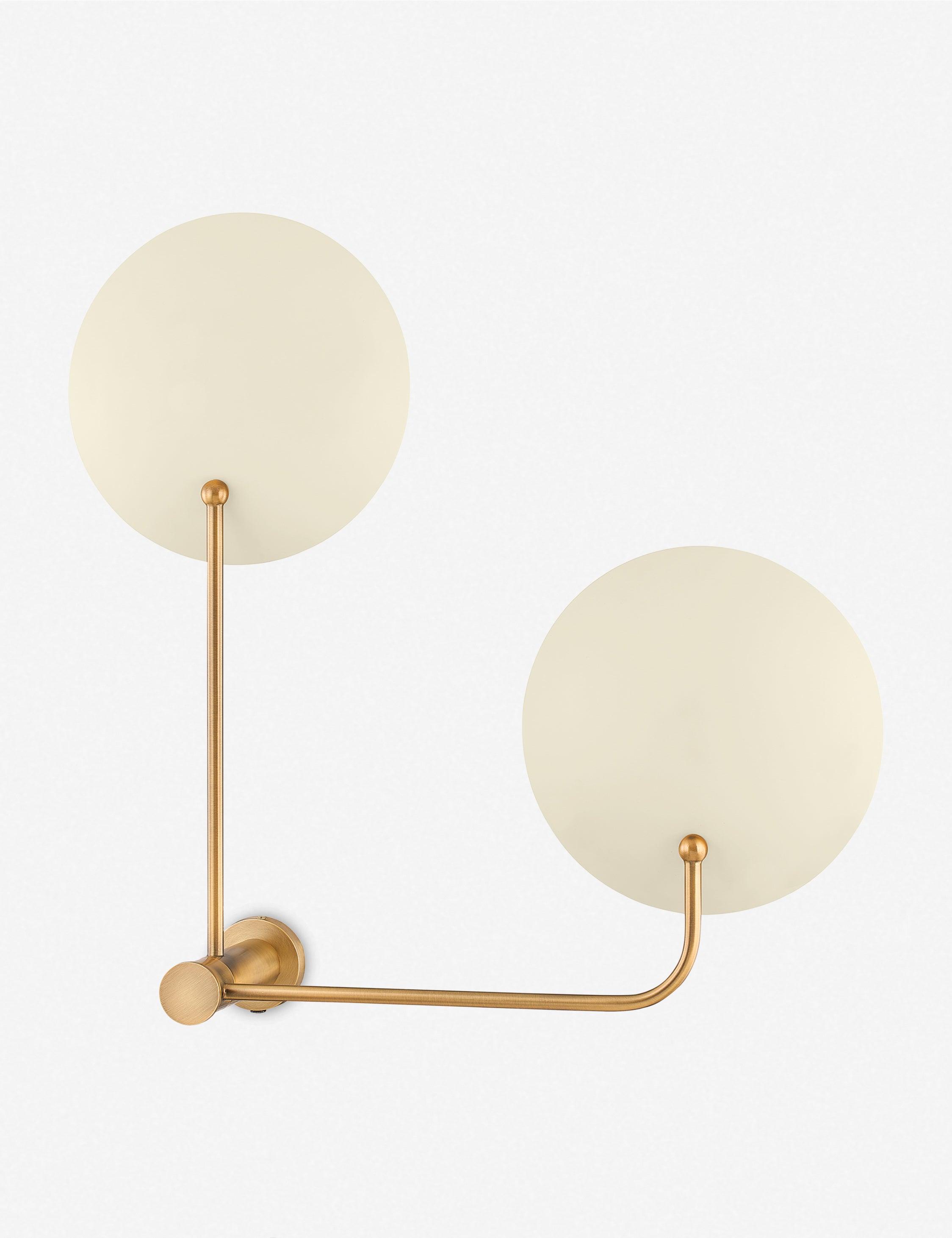 Sereno 2-Light Plug-In Sconce - Cream and Brass