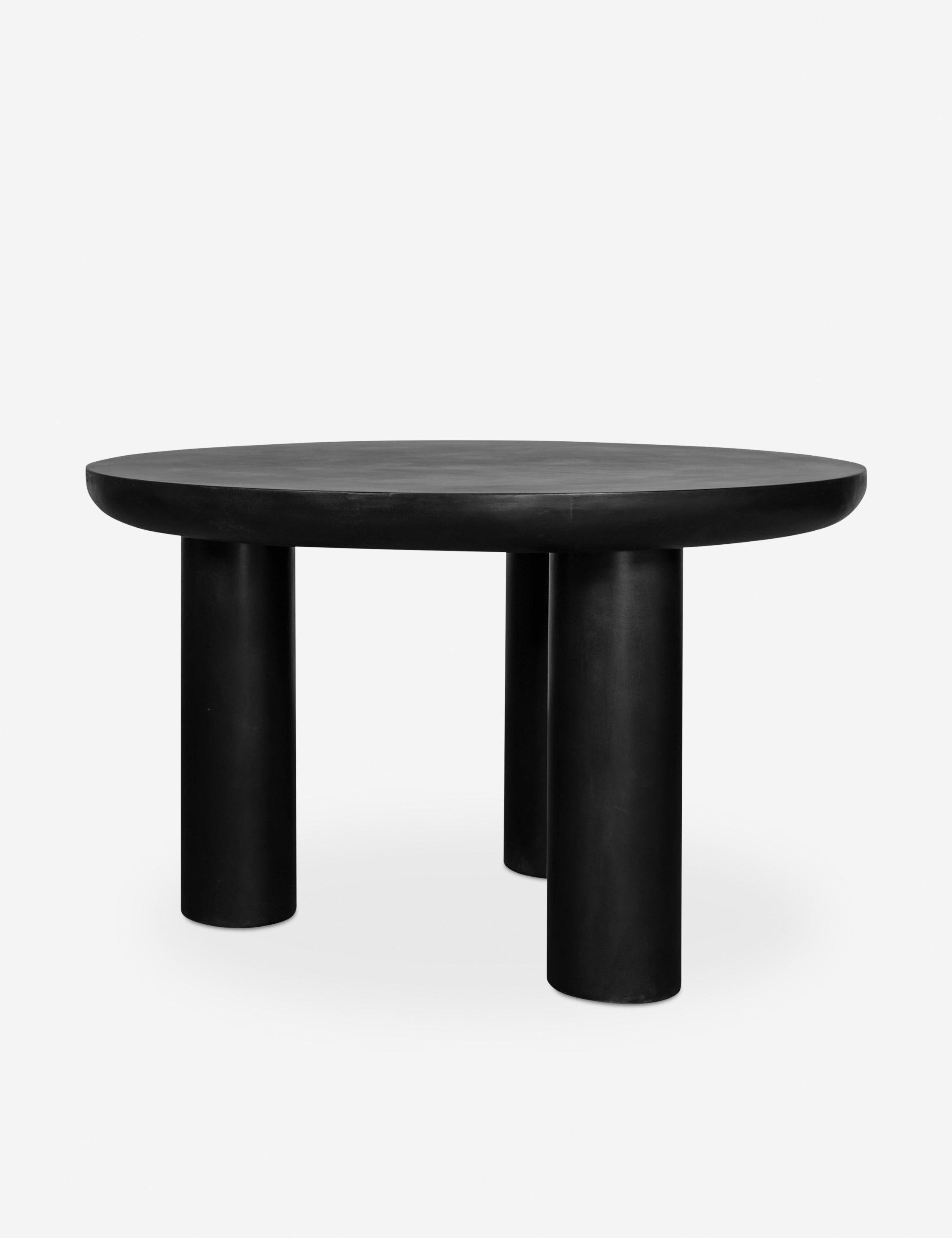 Rocca Black Round 51" Industrial Wood Dining Table