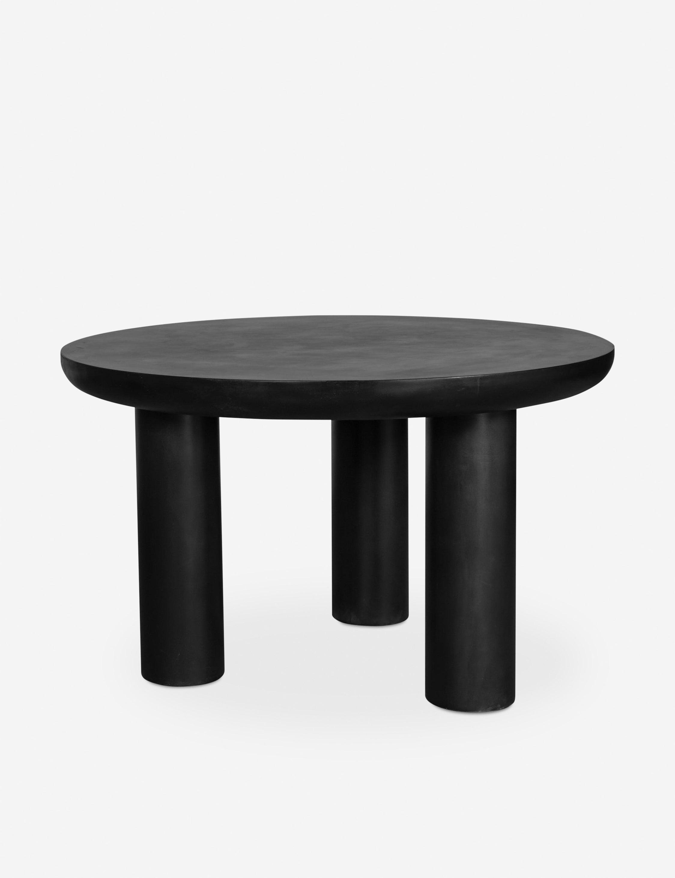 Rocca Black Round 51" Industrial Wood Dining Table